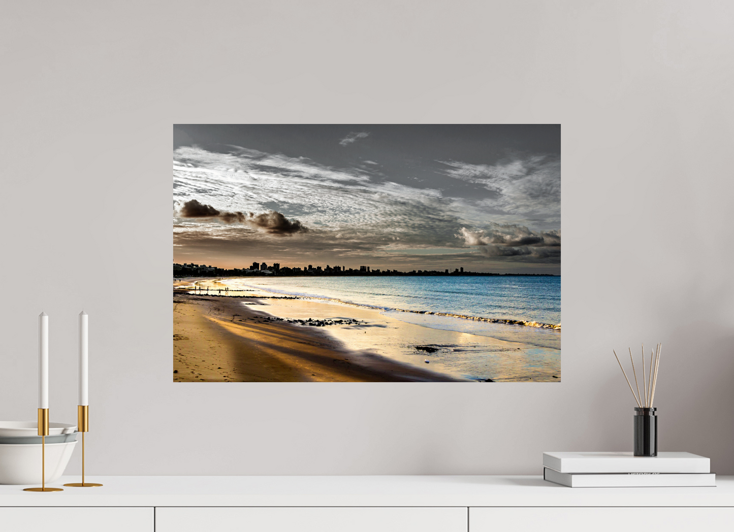 60 x 40 cm, Fine Art Print auf Alu-Dibond ohne Aufhang Praia do Manaíra - João Pessoa - PB