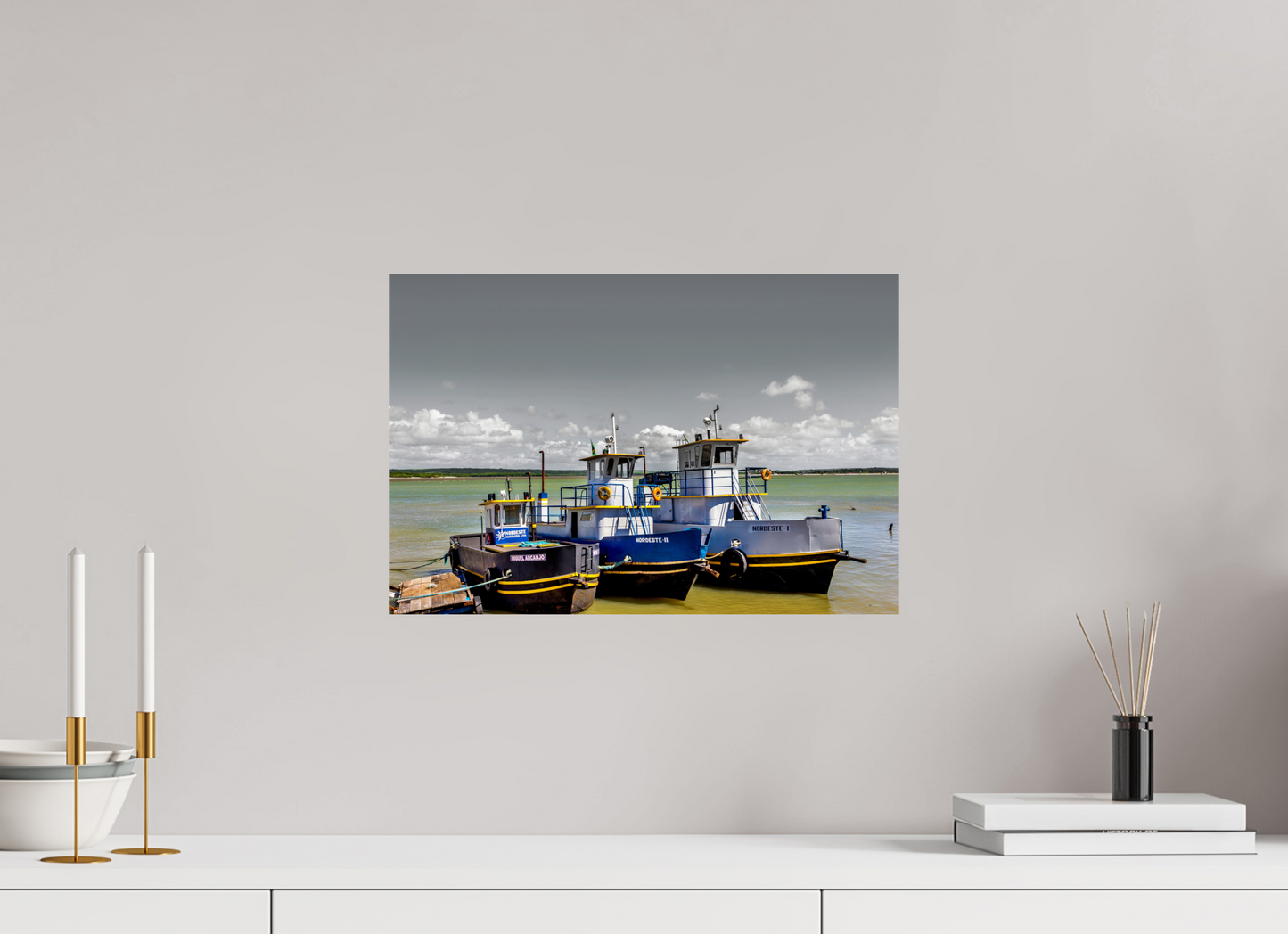 45 x 30 cm, Fine Art Print auf Alu-Dibond ohne Aufhang Rio Paraíba - Cabedelo - PB