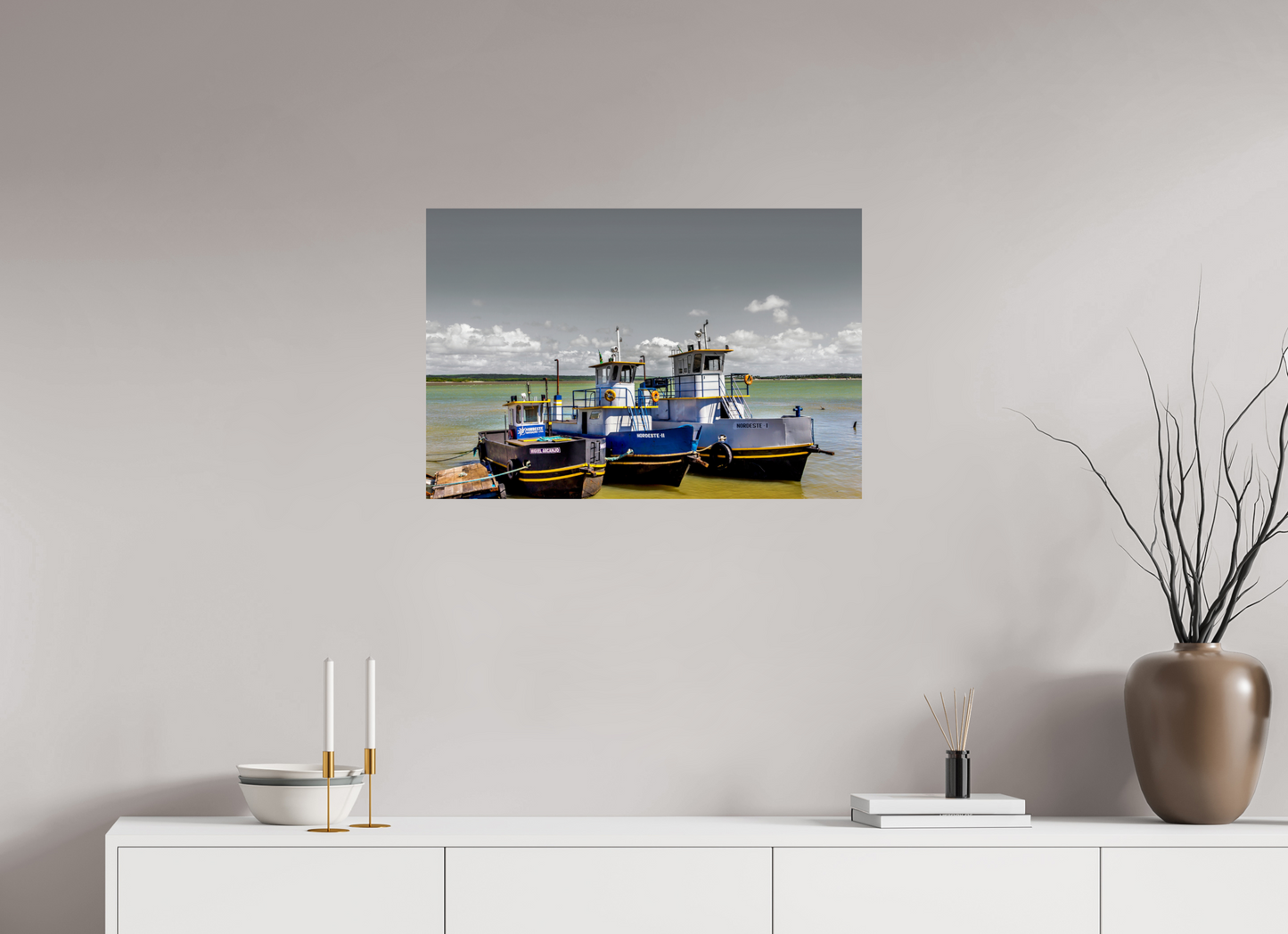 75 x 50 cm, Fine Art Print auf Alu-Dibond ohne Aufhang Rio Paraíba - Cabedelo - PB