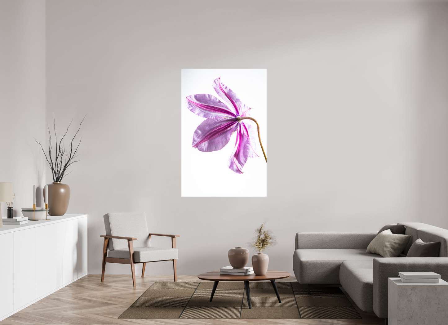 100 x 150 cm, ChromaLuxe HD Metal Print Clematis-03
