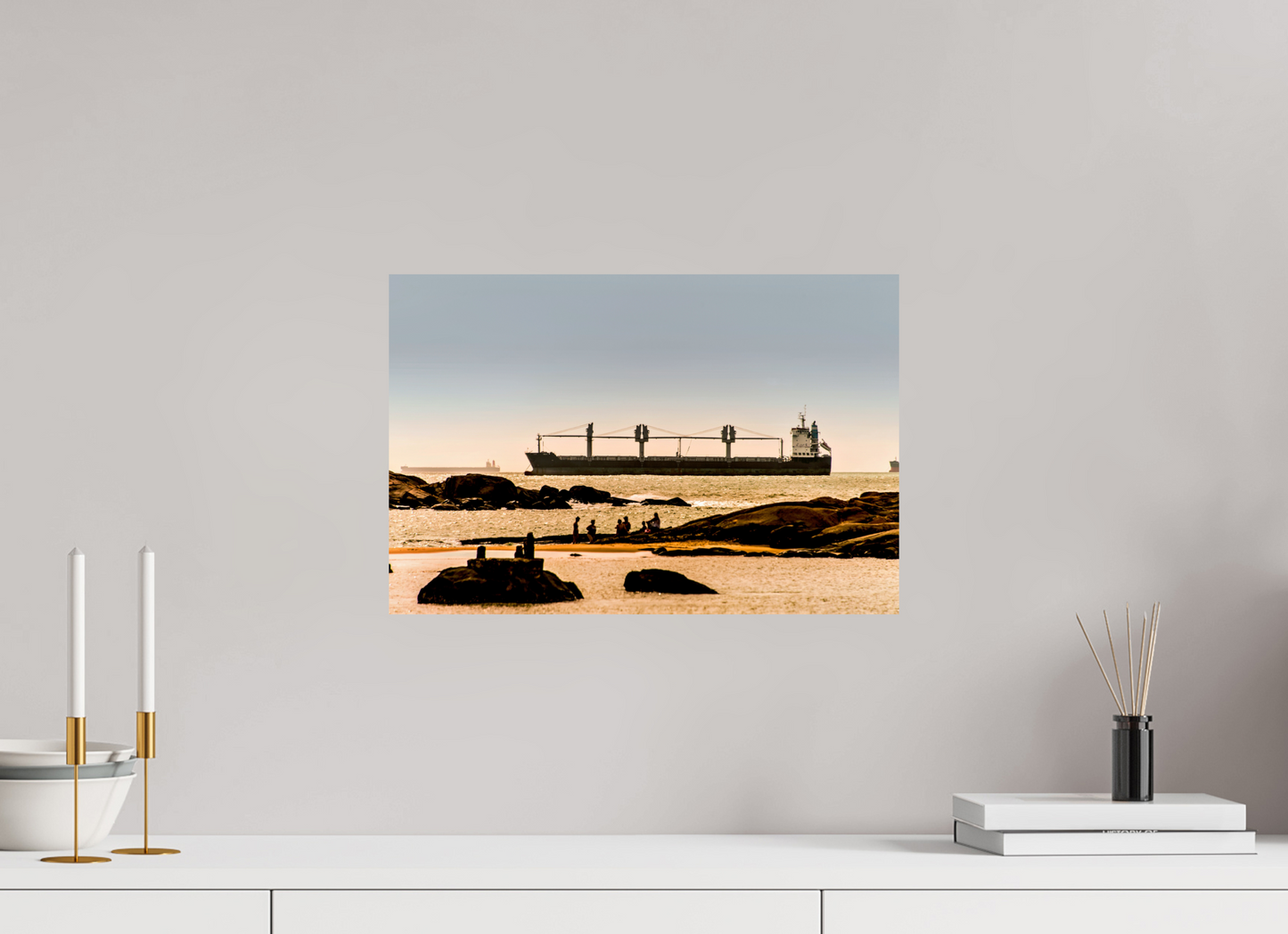 45 x 30 cm, Fine Art Print auf Alu-Dibond ohne Aufhang Praia da Costa - Vila Velha - ES