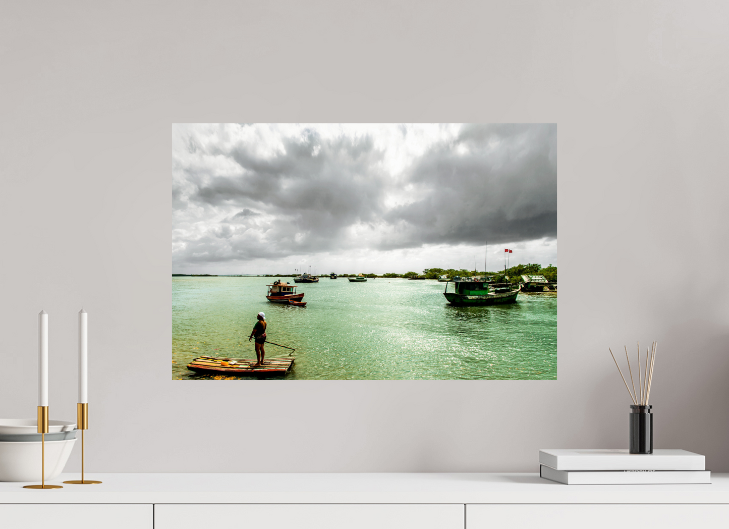 60 x 40 cm, Fine Art Print auf Alu-Dibond ohne Aufhang Rio João de Tiba - Santa Cruz Cabrália - BA