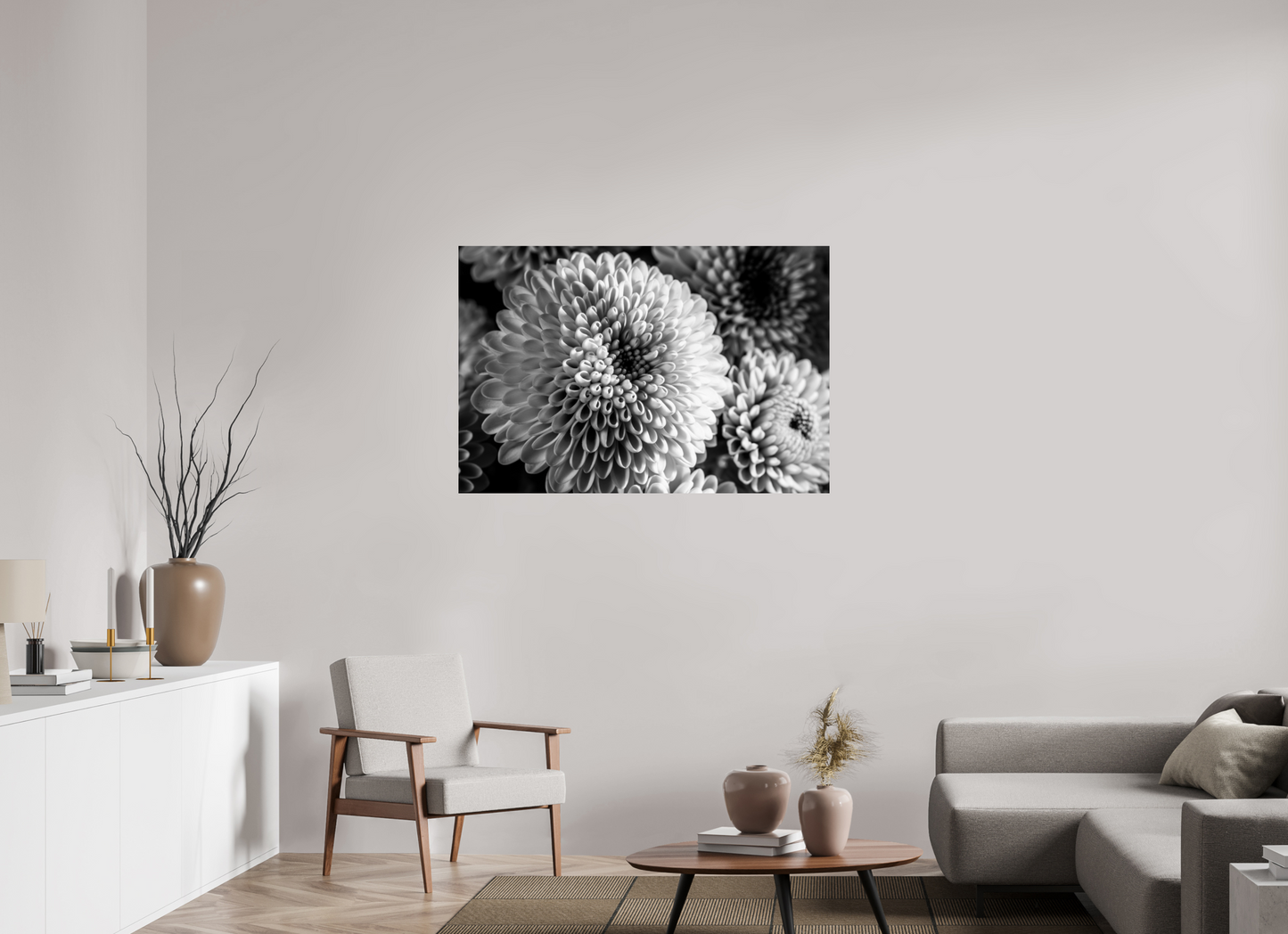 120 x 80 cm, ChromaLuxe HD Metal Print Chrysanthemen-02