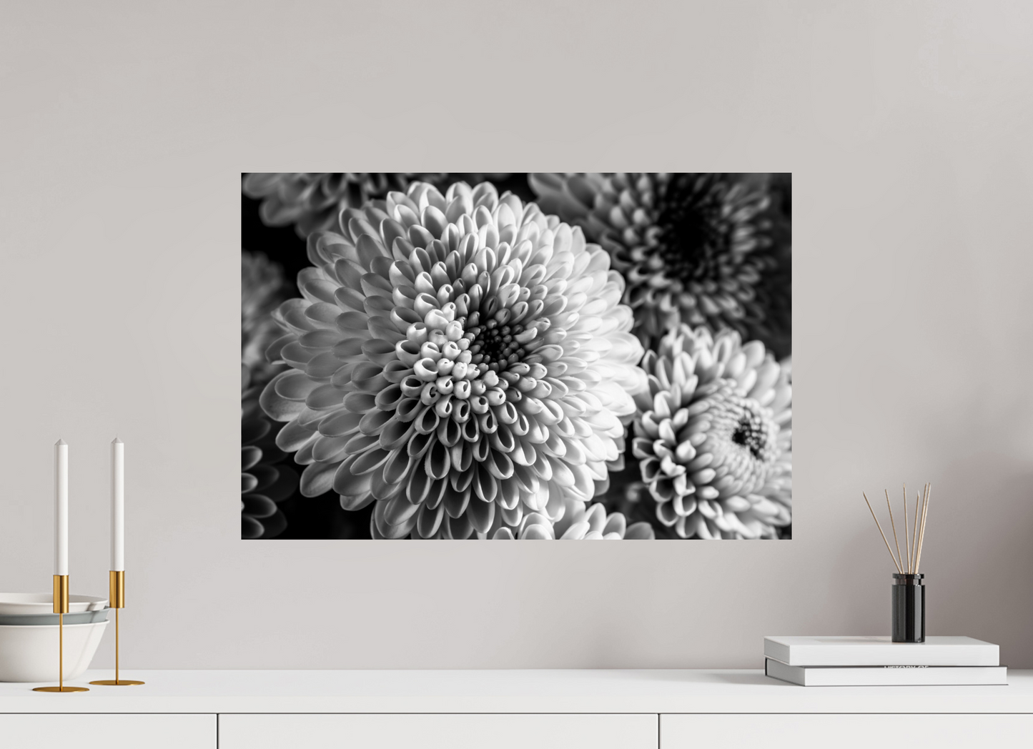 60 x 40 cm, ChromaLuxe HD Metal Print Chrysanthemen-02
