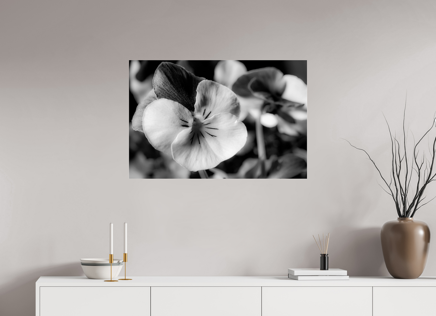 90 x 60 cm, Glänzender Foto-Abzug Acrylglas Hornveilchen_01
