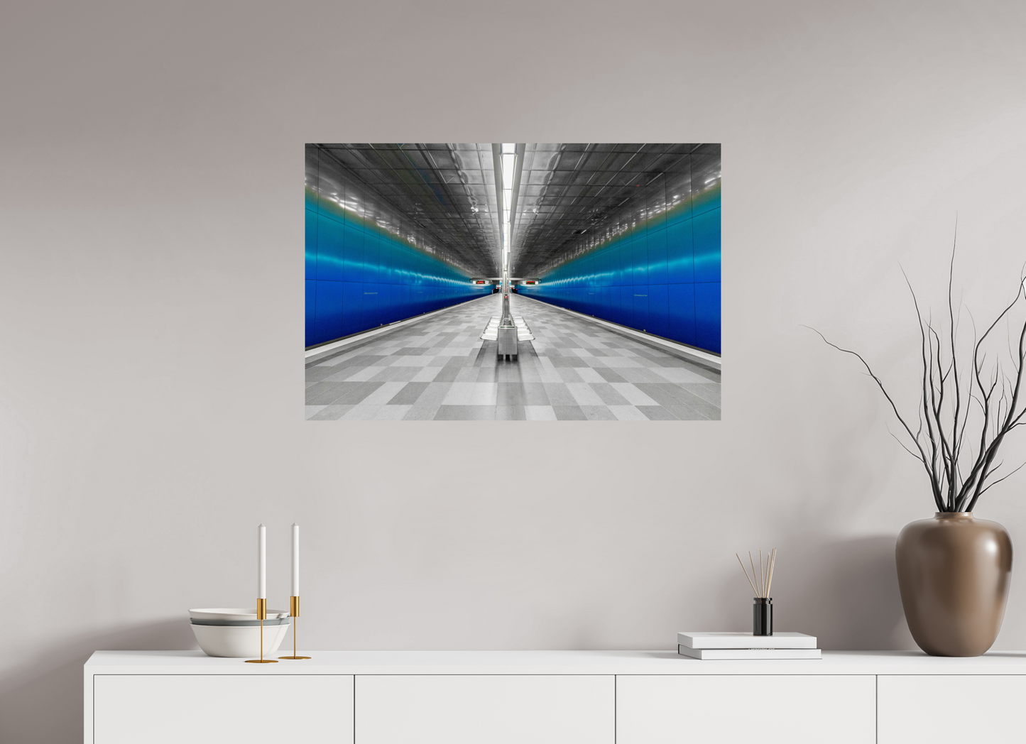 90 x 60 cm, Fine Art Print Metallic Edition Ueberseequaritier #1 Hamburg