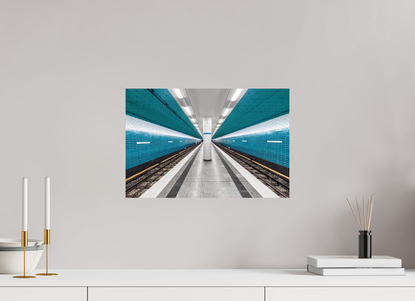 45 x 30 cm, Fine Art Print Metallic Edition Hammer-Kirche #1 Hamburg