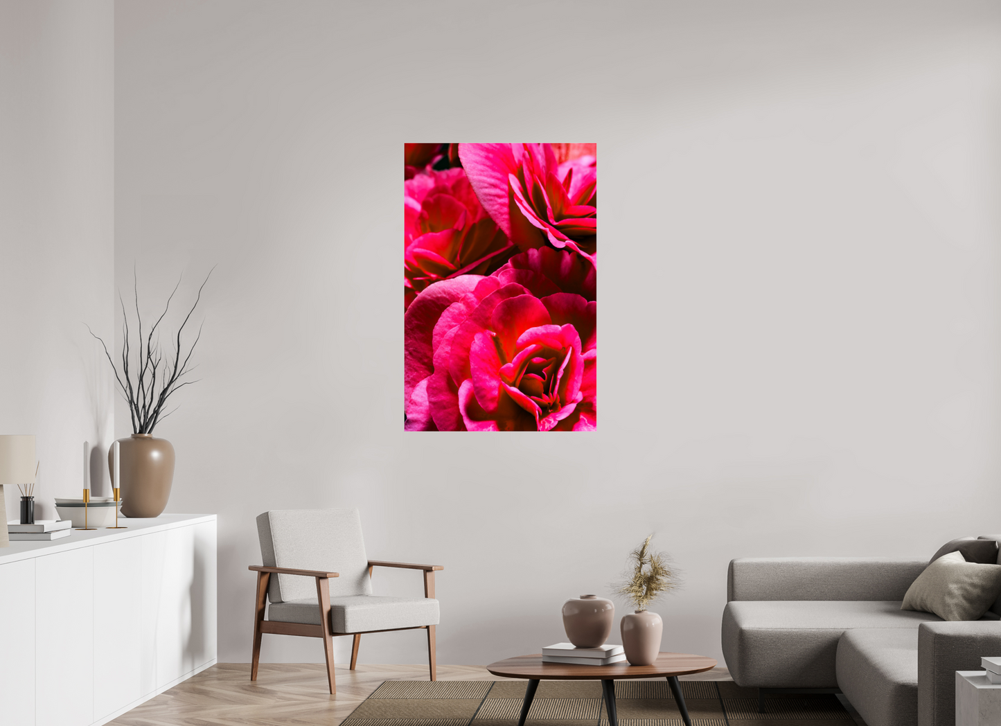 80 x 120 cm, Glänzender Foto-Abzug Acrylglas Kamelie