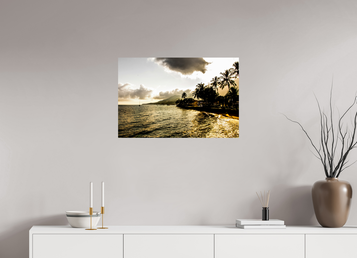 75 x 50 cm, Fine Art Print auf Alu-Dibond ohne Aufhang Vila de Ilhabela - SP