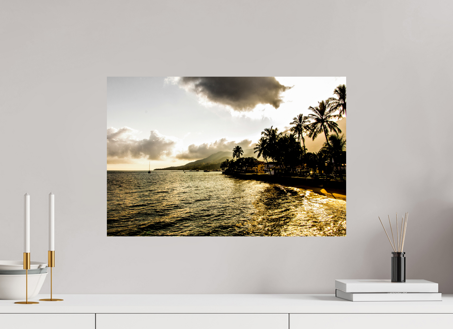 60 x 40 cm, Fine Art Print auf Alu-Dibond ohne Aufhang Vila de Ilhabela - SP