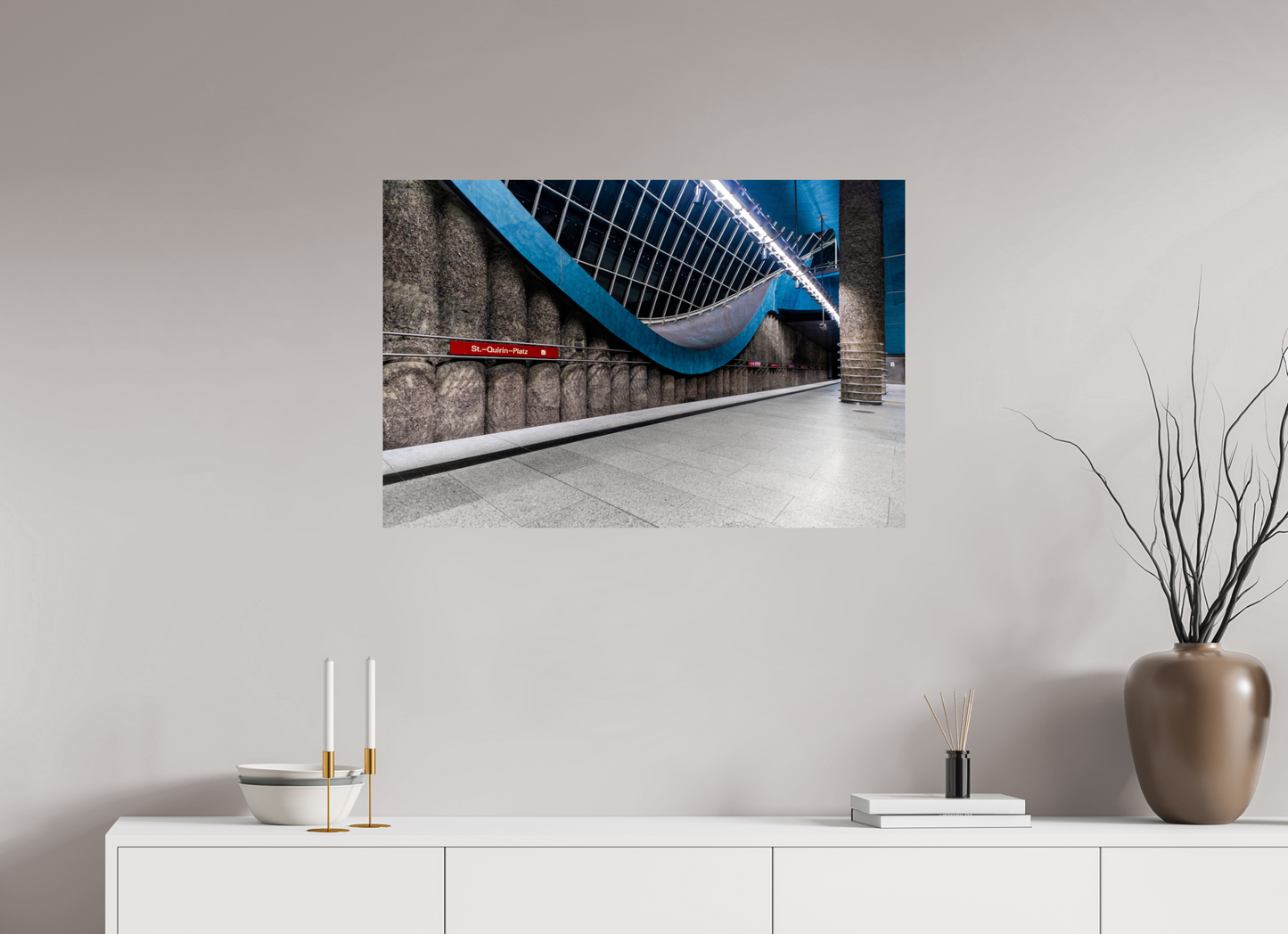 90 x 60 cm, Fine Art Print Metallic Edition St-Quirin-Platz #1 München