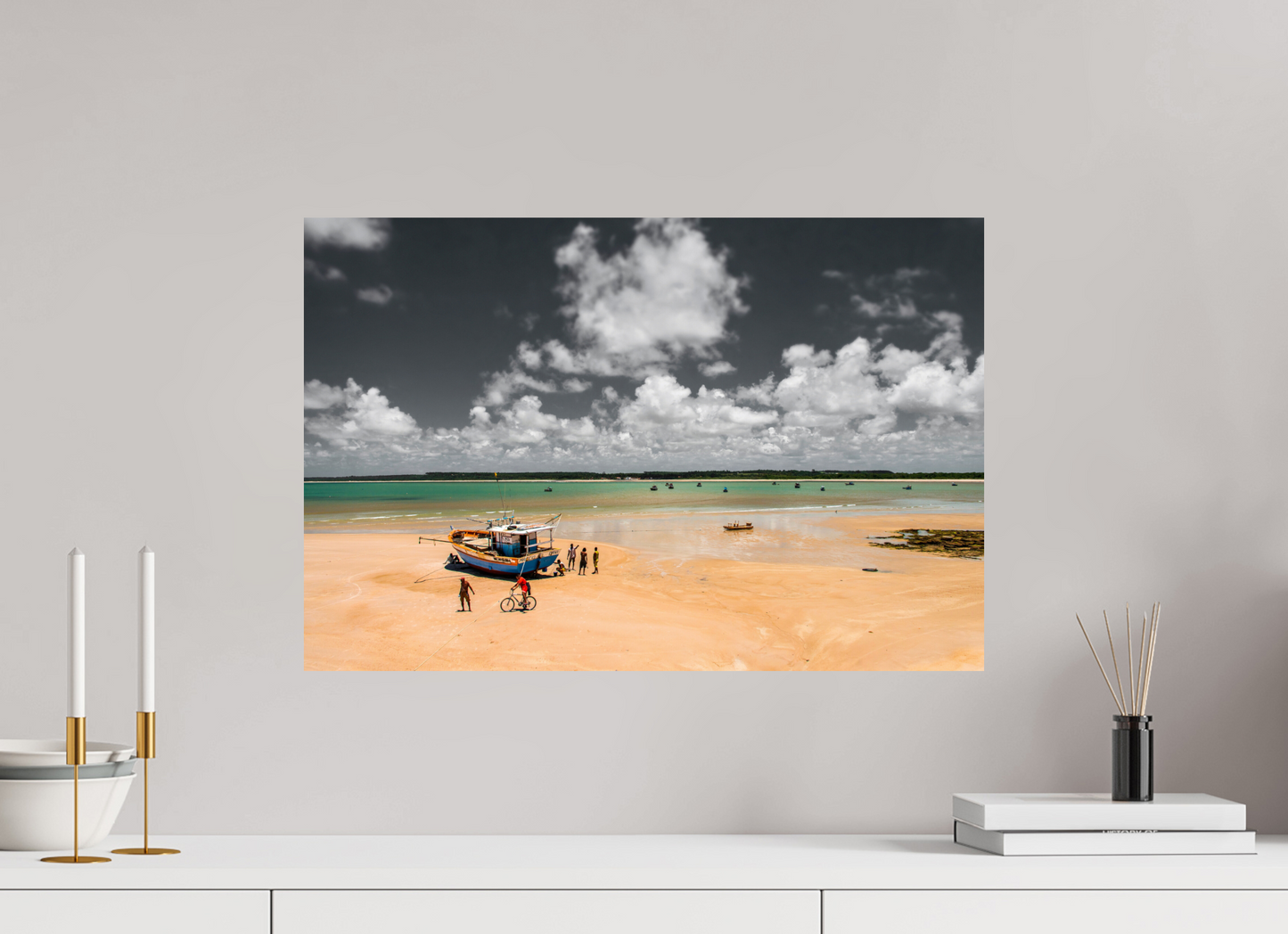60 x 40 cm, Fine Art Print auf Alu-Dibond ohne Aufhang Pontal de Coruripe - Coruripe - AL