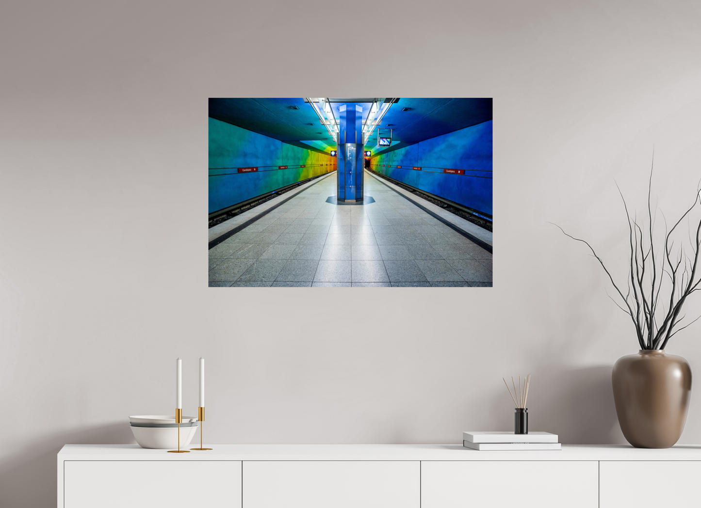 90 x 60 cm, Fine Art Print Metallic Edition Candidplatz #4 München