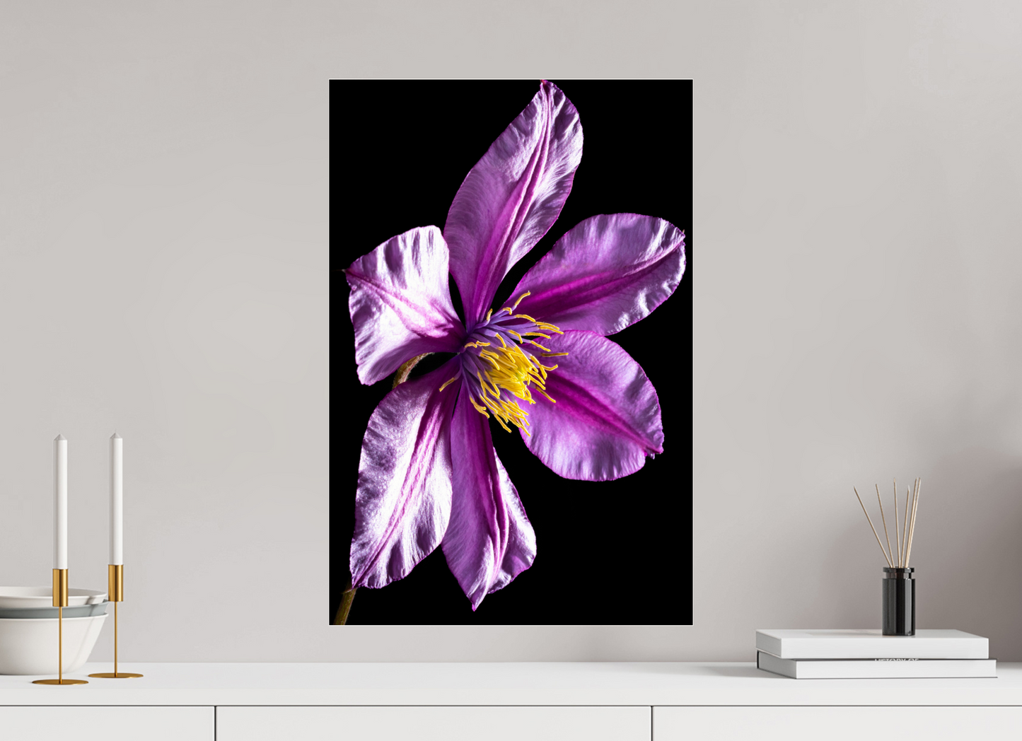 40 x 60 cm, Glänzender Foto-Abzug Acrylglas Clematis-05