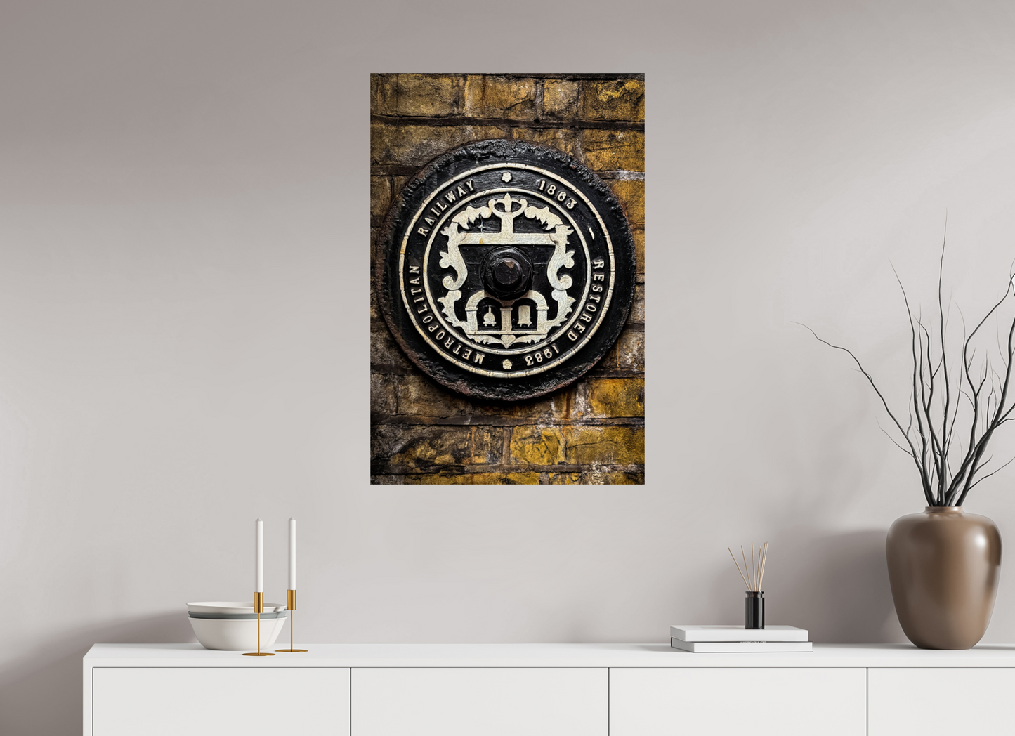 60 x 90 cm, Fine Art Print Metallic Edition Station Baker-Street #4 London