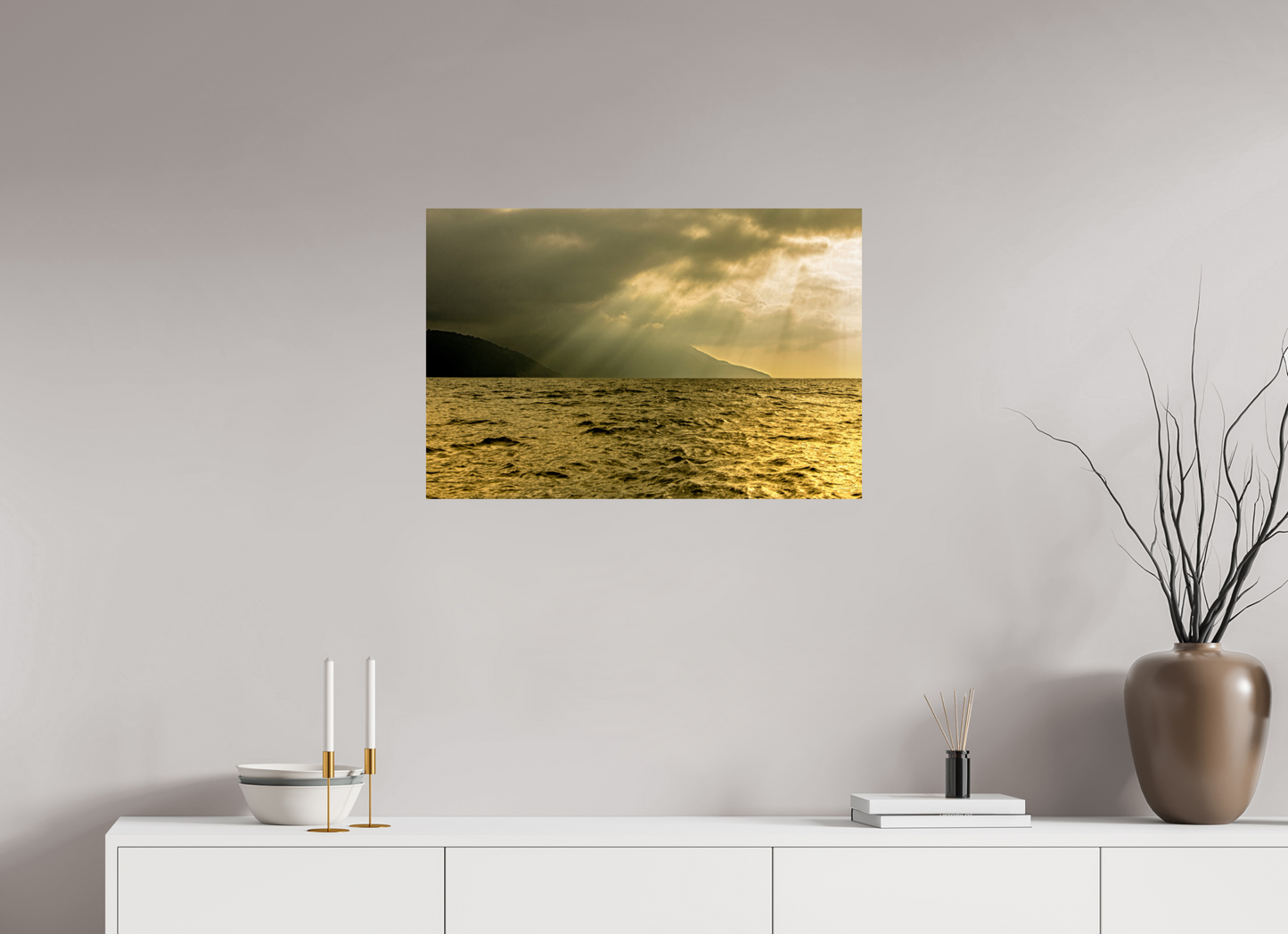 75 x 50 cm, Fine Art Print auf Alu-Dibond ohne Aufhang Canal de São Sebastião - Ilhabela - SP