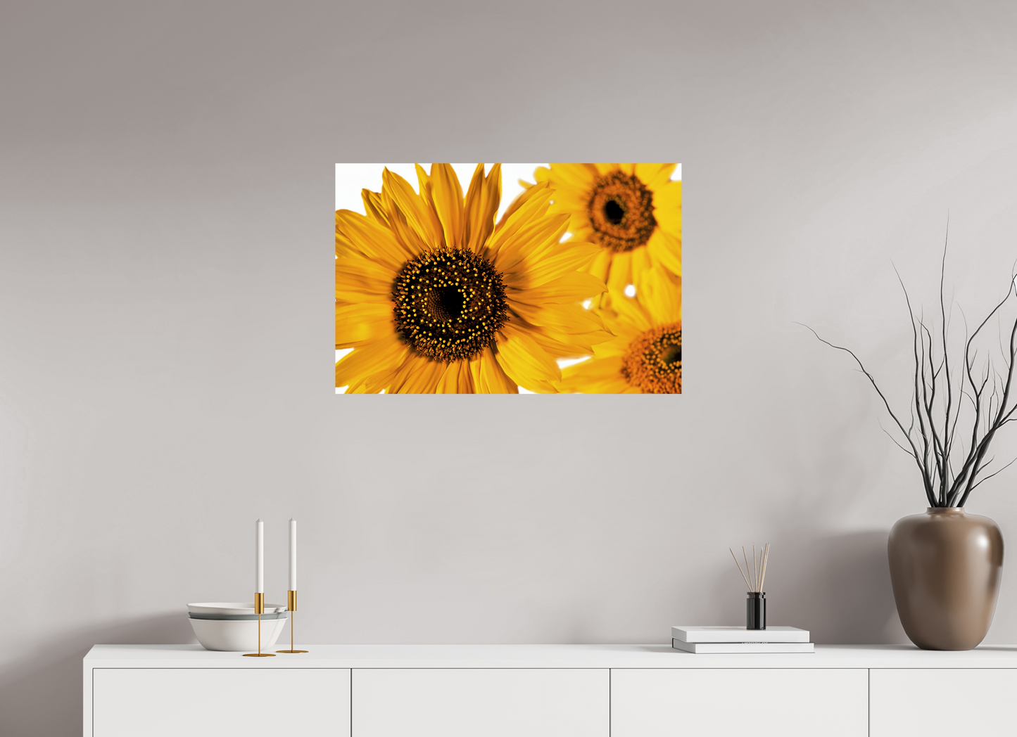 75 x 50 cm, Fine Art Print Baryta auf Alu-Dibond Sonnenblume