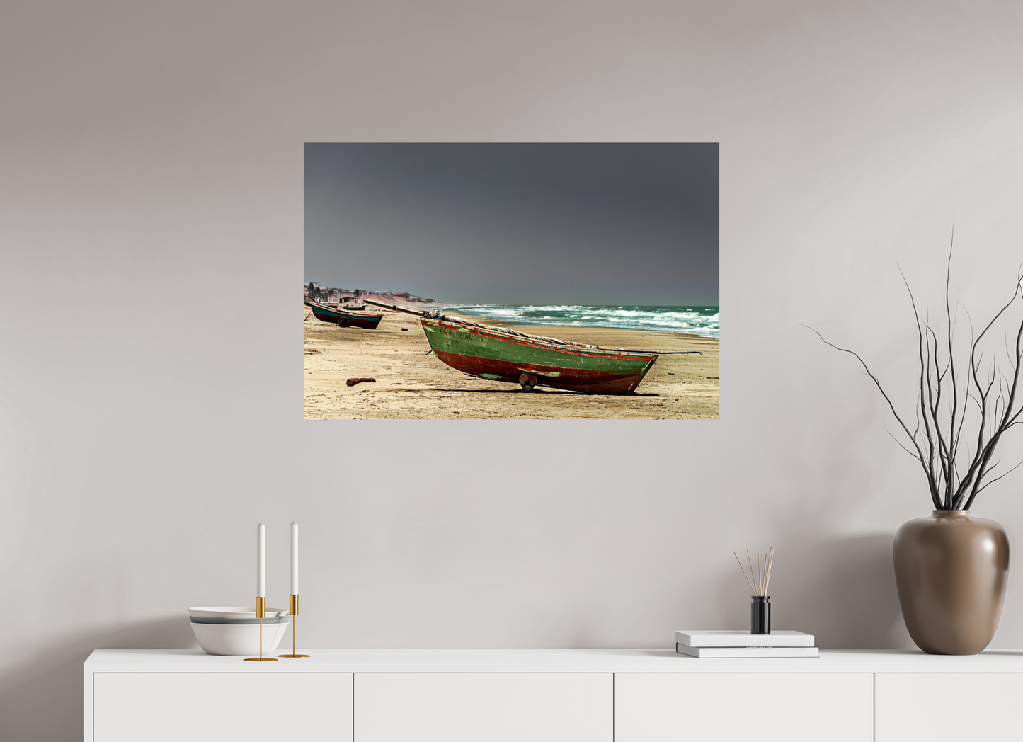 90 x 60 cm, Fine Art Print auf Alu-Dibond ohne Aufhang Praia do Rosado -Porto do Mangue - RN