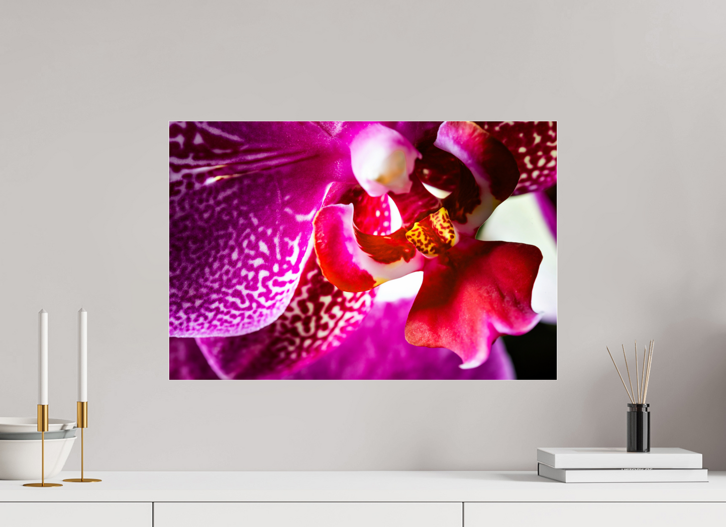 60 x 40 cm, Glänzender Foto-Abzug Acrylglas DORITAENOPSIS_BURGUNDY_02
