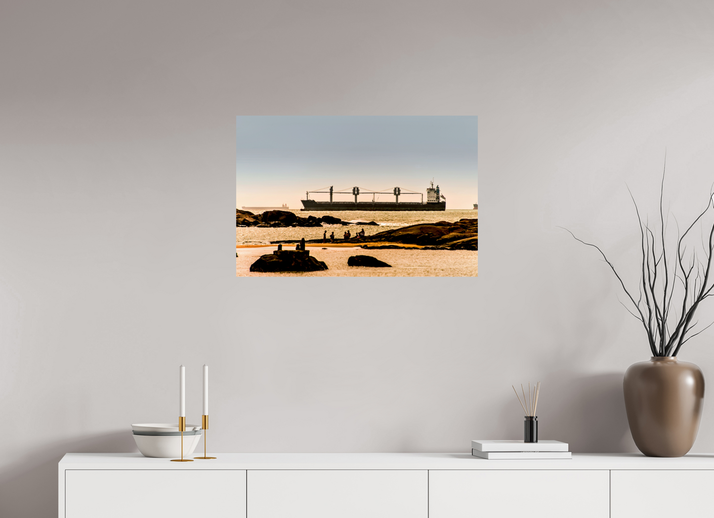 75 x 50 cm, Fine Art Print auf Alu-Dibond ohne Aufhang Praia da Costa - Vila Velha - ES