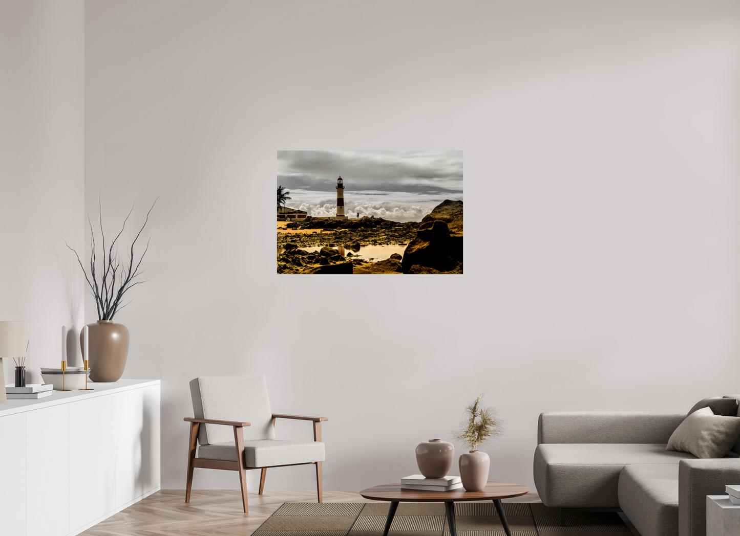 105 x 70 cm, Fine Art Print auf Alu-Dibond ohne Aufhang Farol de Itapoã - Salvador - BA