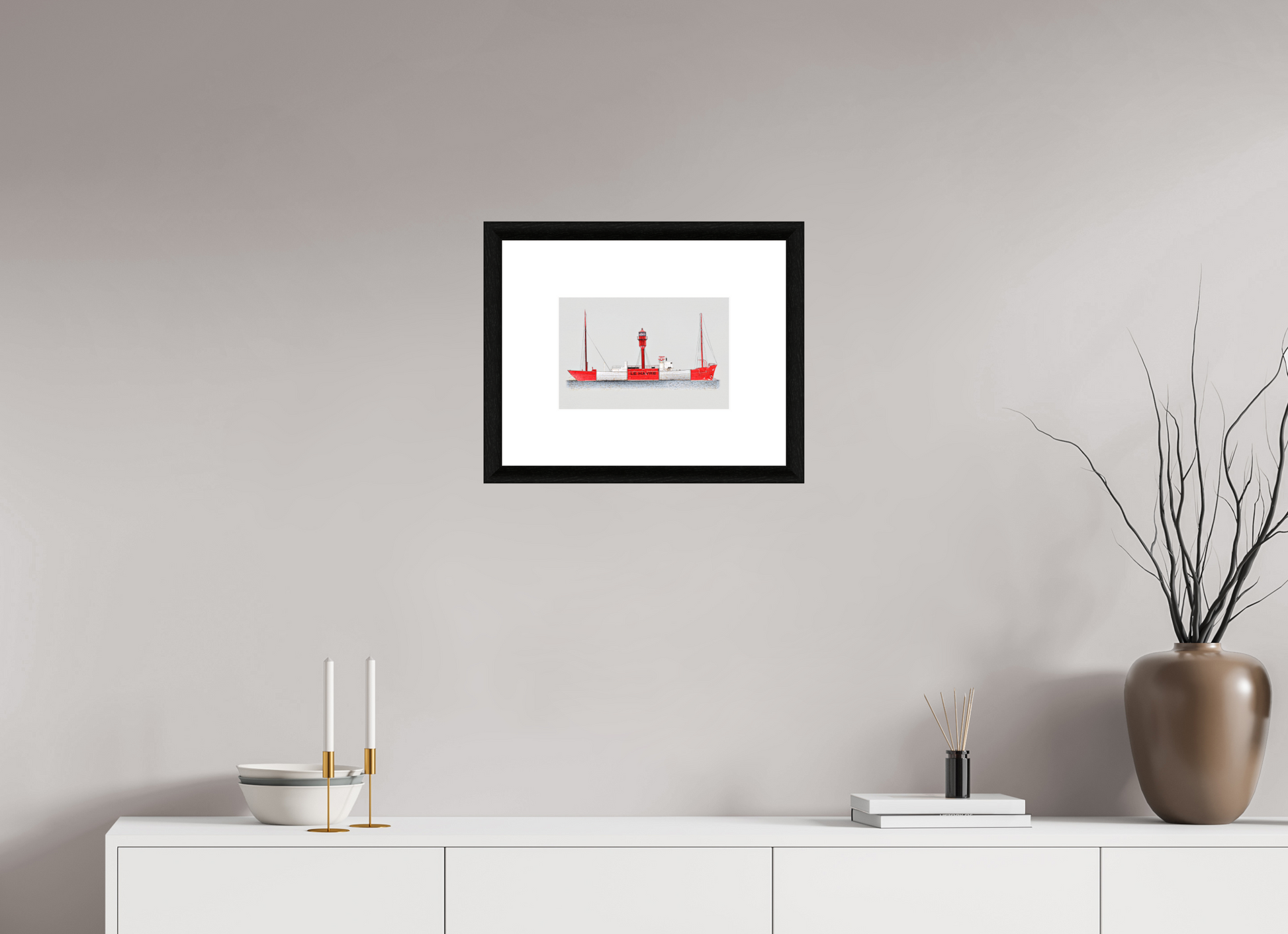 30 x 20 cm, Le Havre _ Framed _Passepartout_Photo Silk Baryta Hahnemuehle Le_Havre