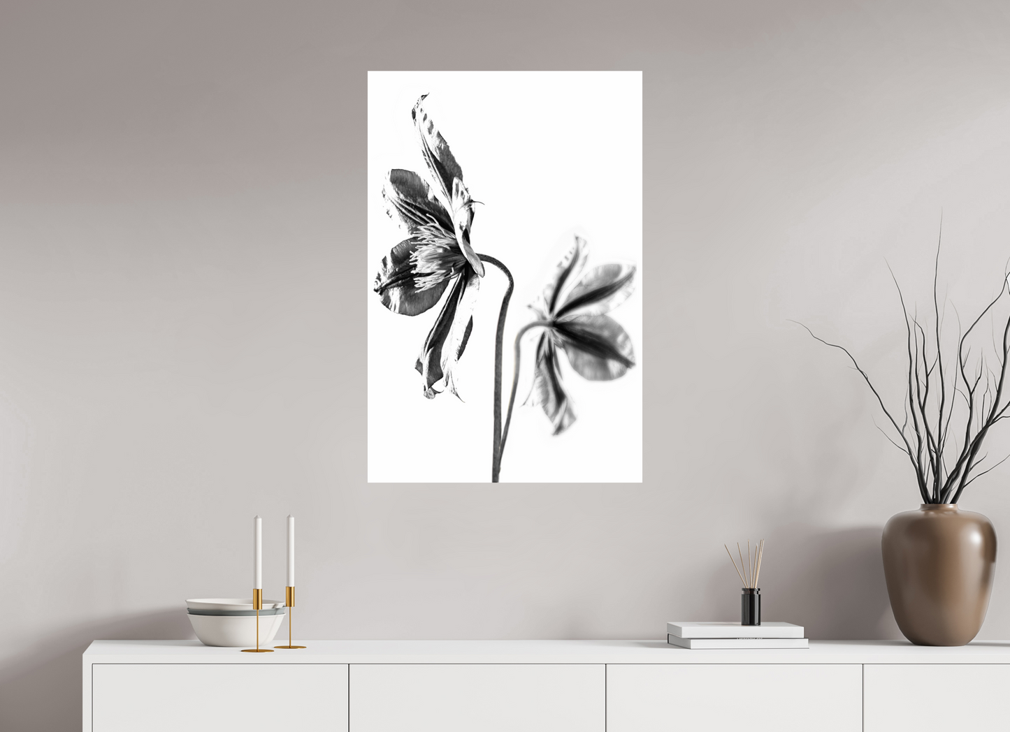 60 x 90 cm, ChromaLuxe HD Metal Print Clematis-02