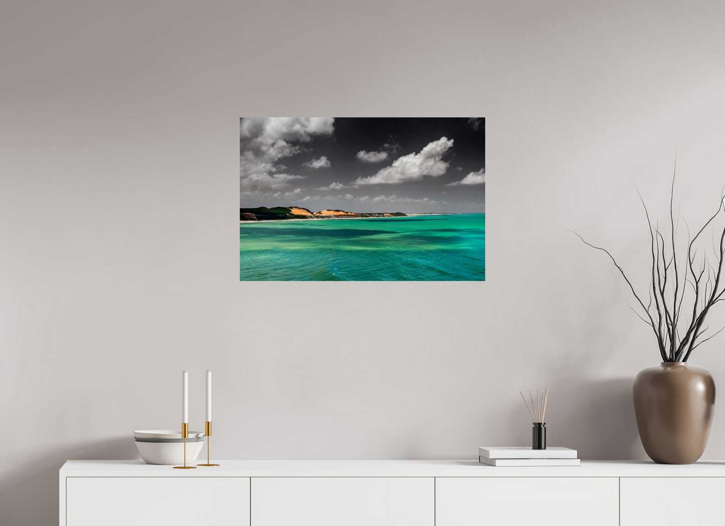 75 x 50 cm, Fine Art Print auf Alu-Dibond ohne Aufhang Mirante dos Golfinhos - Tibau do Sul - RN