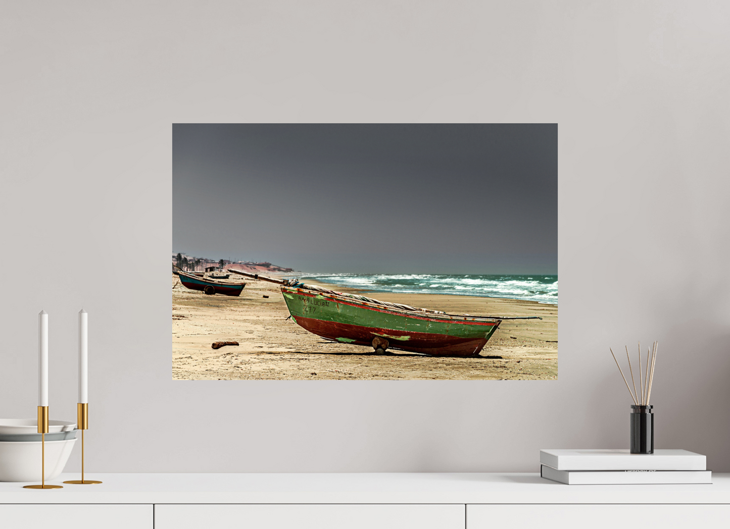60 x 40 cm, Fine Art Print auf Alu-Dibond ohne Aufhang Praia do Rosado -Porto do Mangue - RN