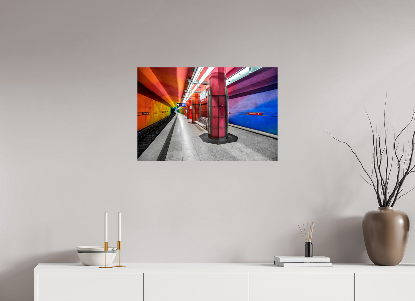 75 x 50 cm, Fine Art Print Metallic Edition Candidplatz #1 München