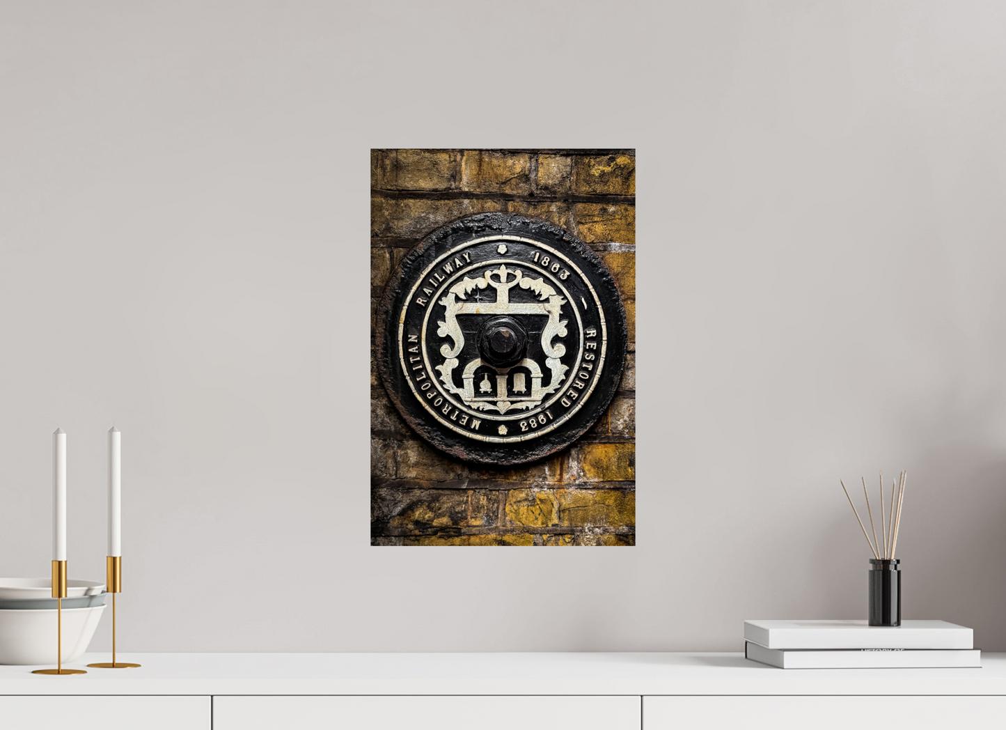 30 x 45 cm, Fine Art Print Metallic Edition Station Baker-Street #4 London