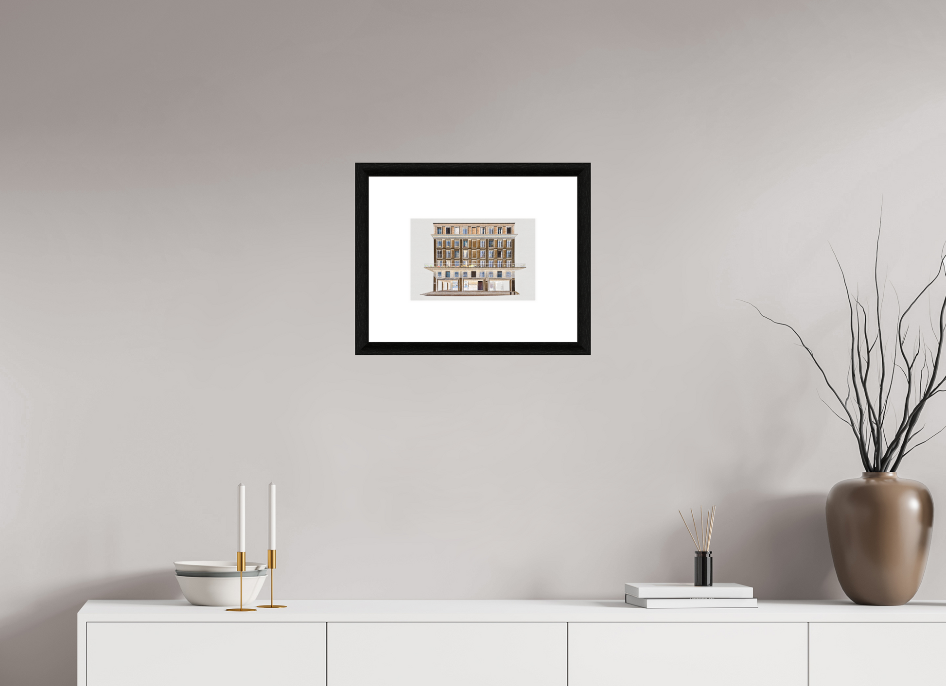 30 x 20 cm, Le Havre _ Framed _Passepartout_Photo Silk Baryta Hahnemuehle Quai_Notre_Dame