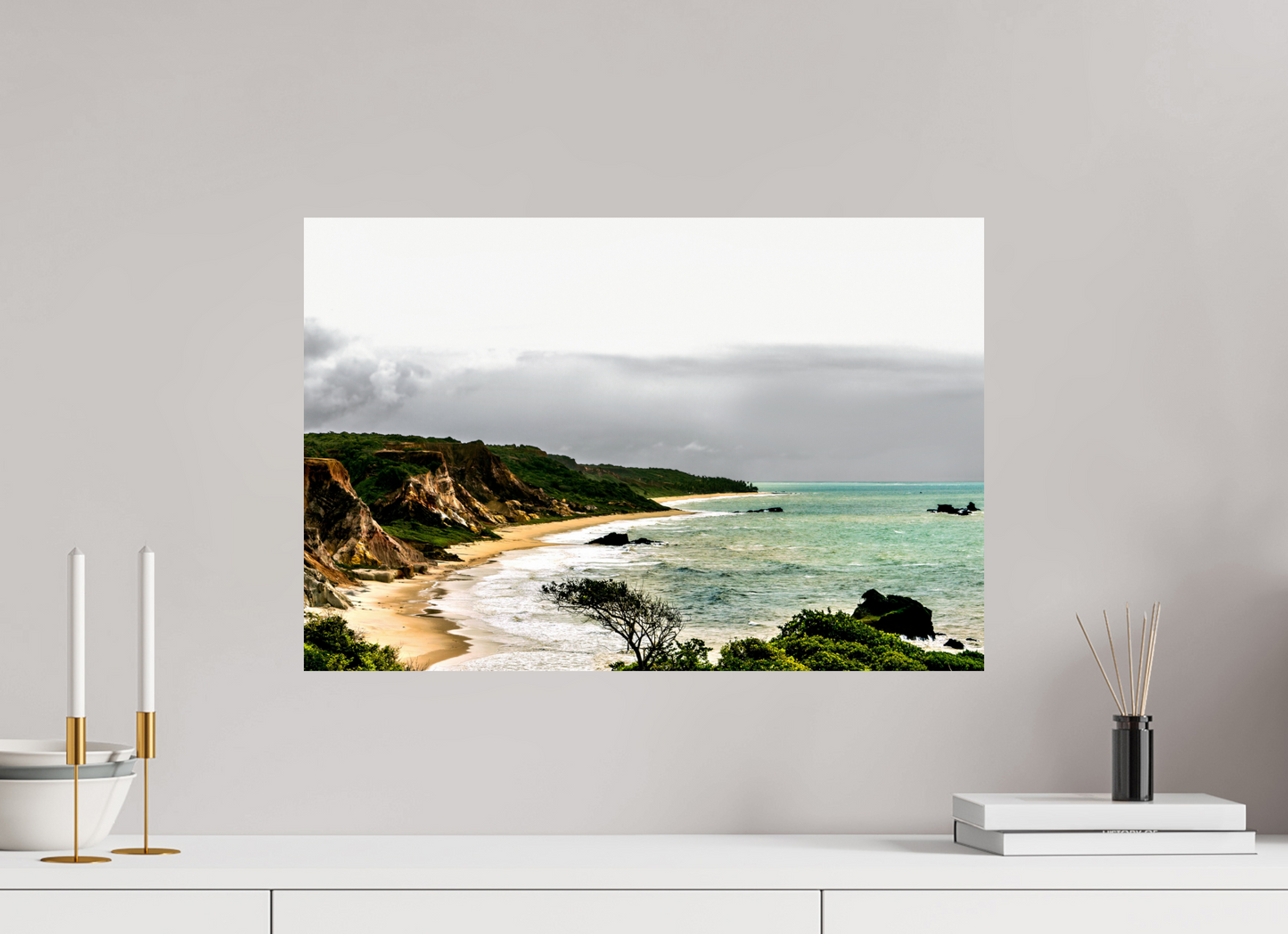 60 x 40 cm, Fine Art Print auf Alu-Dibond ohne Aufhang Praia Da Arapuca - Conde - PB