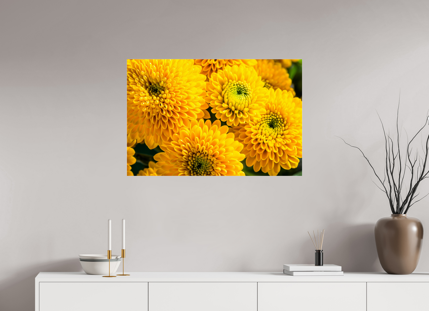 90 x 60 cm, Glänzender Foto-Abzug Acrylglas Chrysanthemen-06