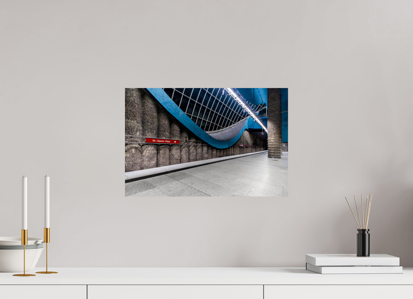 45 x 30 cm, Fine Art Print Metallic Edition St-Quirin-Platz #1 München