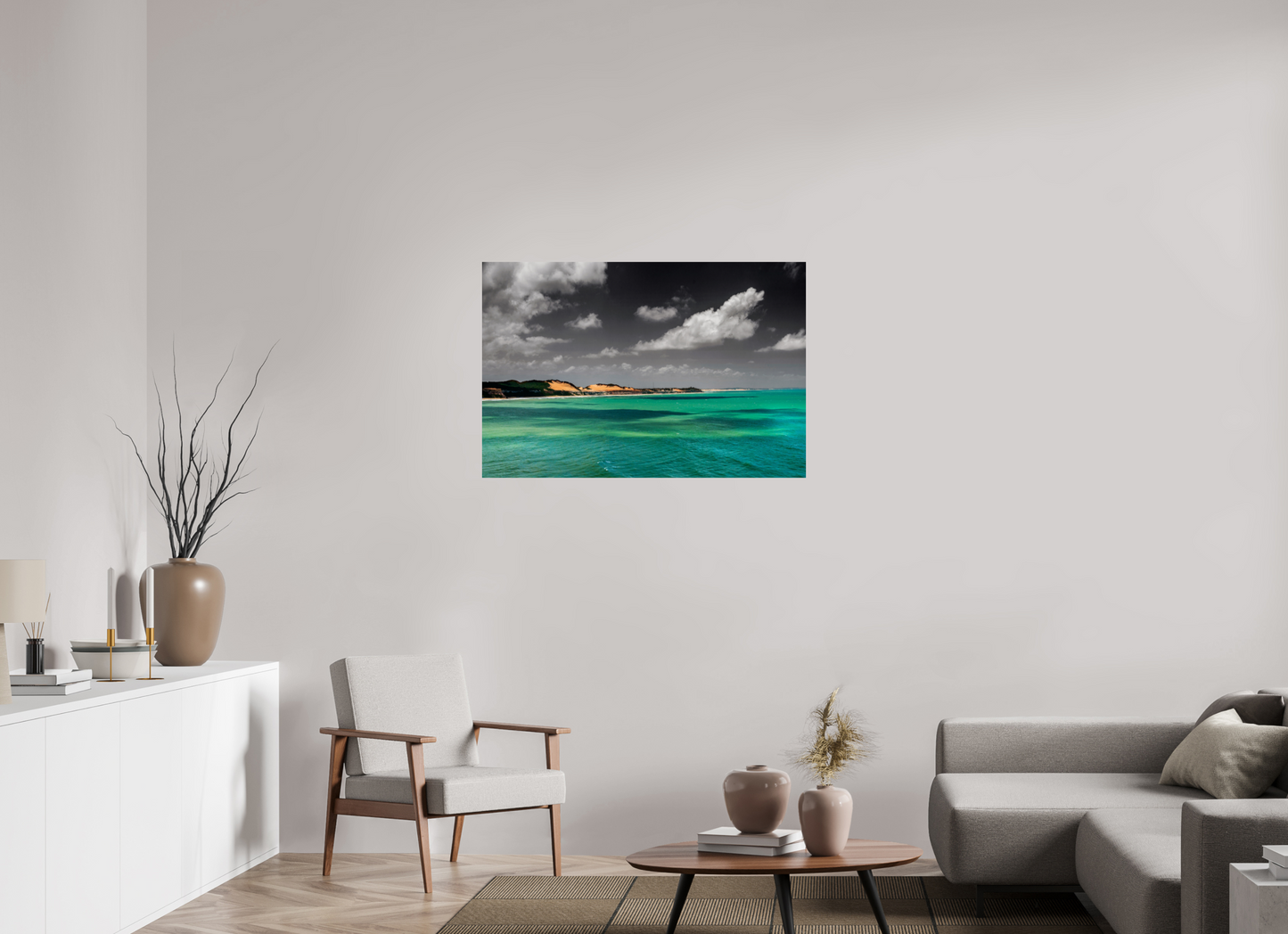 105 x 70 cm, Fine Art Print auf Alu-Dibond ohne Aufhang Mirante dos Golfinhos - Tibau do Sul - RN