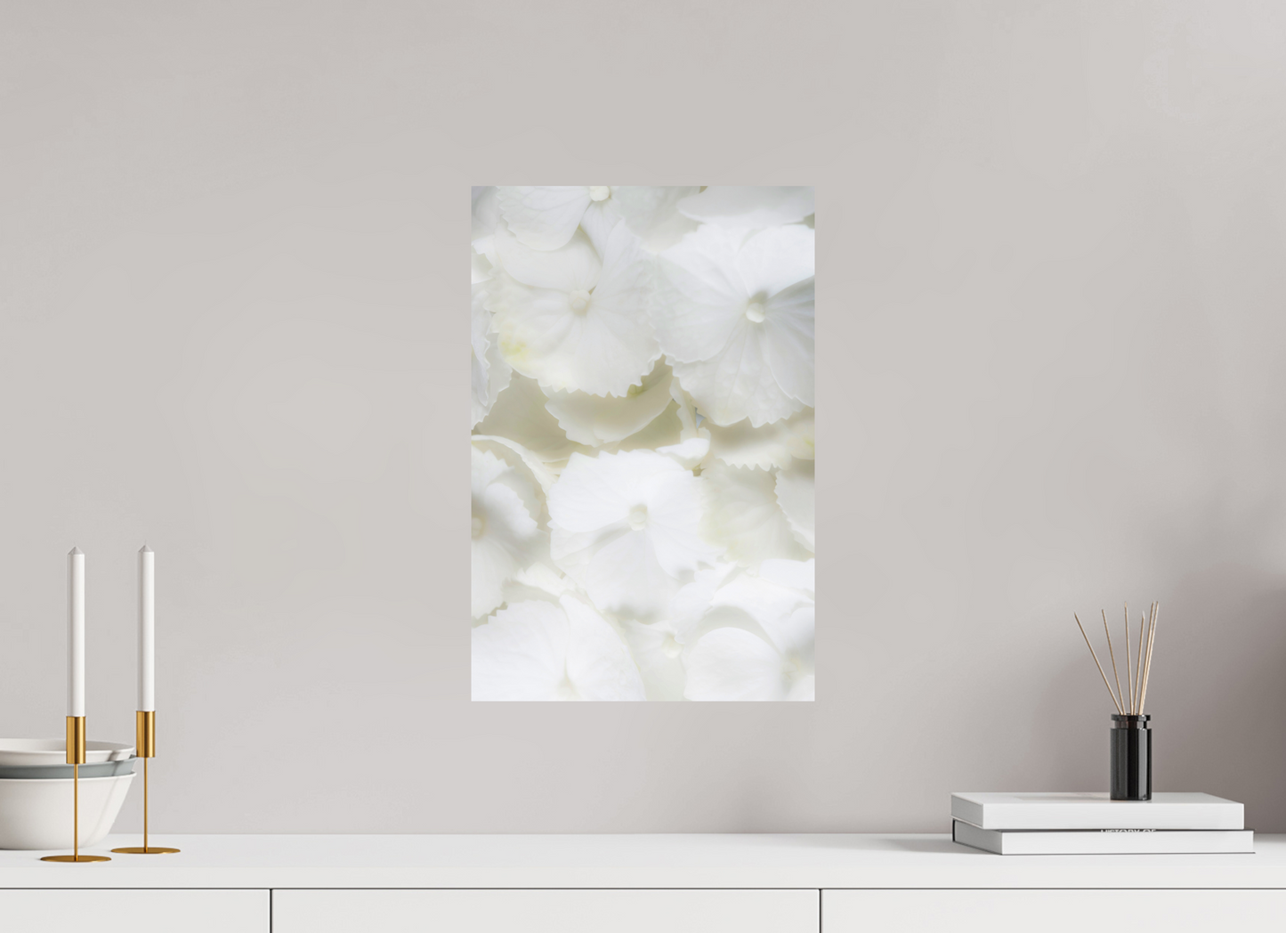 30 x 45 cm, Fine Art Print Baryta auf Alu-Dibond Bauernhortensie