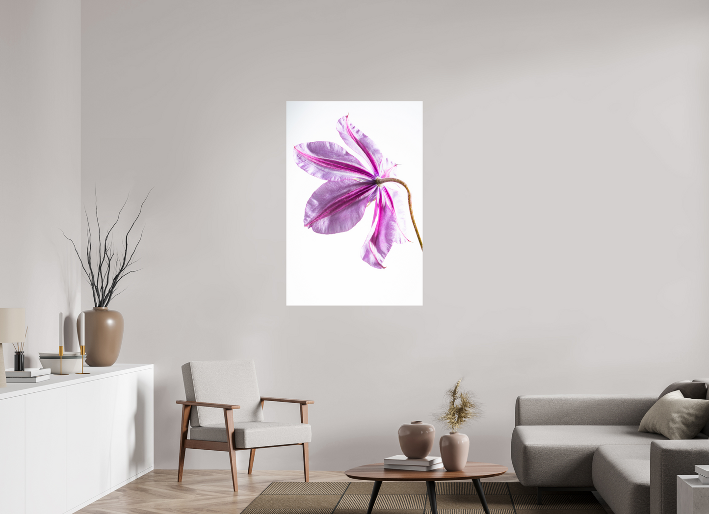 80 x 120 cm, Glänzender Foto-Abzug Acrylglas Clematis-03