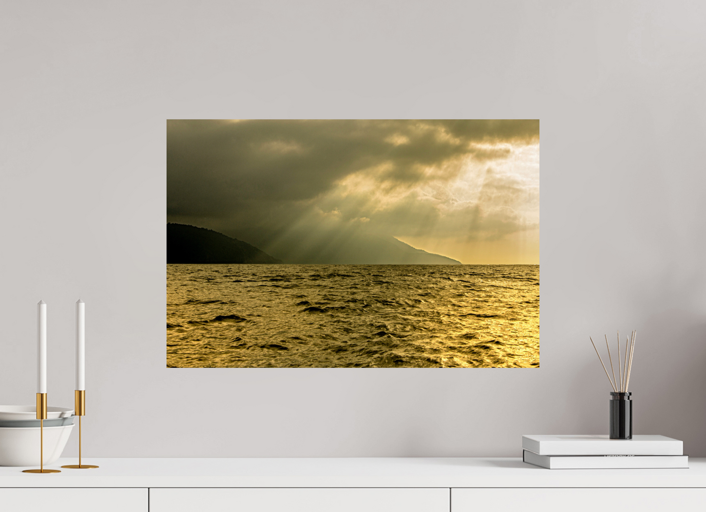 60 x 40 cm, Fine Art Print auf Alu-Dibond ohne Aufhang Canal de São Sebastião - Ilhabela - SP