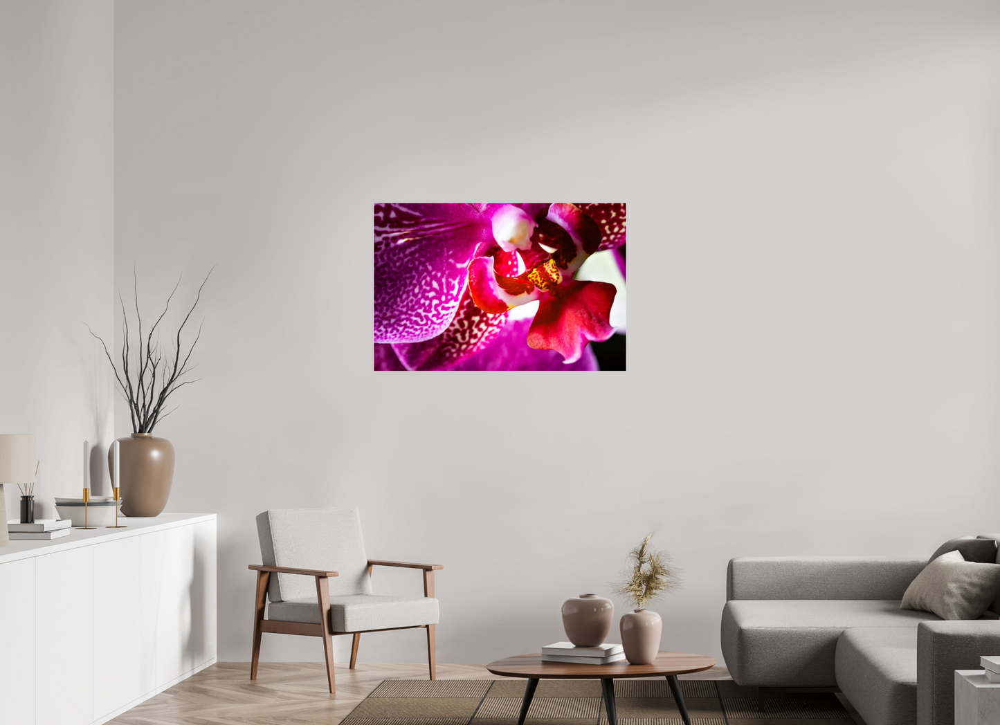 105 x 70 cm, Glänzender Foto-Abzug Acrylglas DORITAENOPSIS_BURGUNDY_02