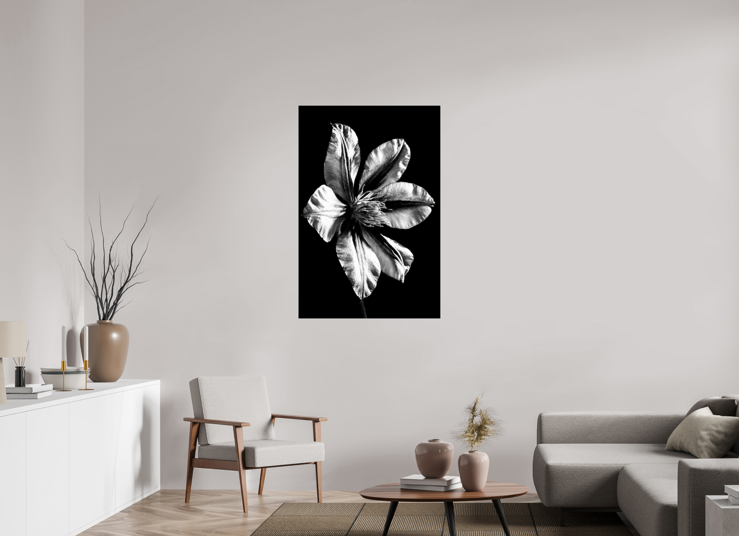 80 x 120 cm, Glänzender Foto-Abzug Acrylglas Clematis-04