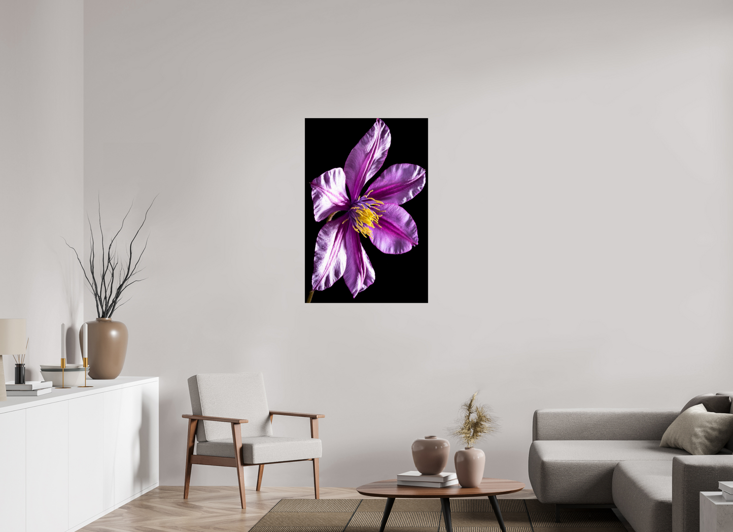 70 x 105 cm, ChromaLuxe HD Metal Print Clematis-05