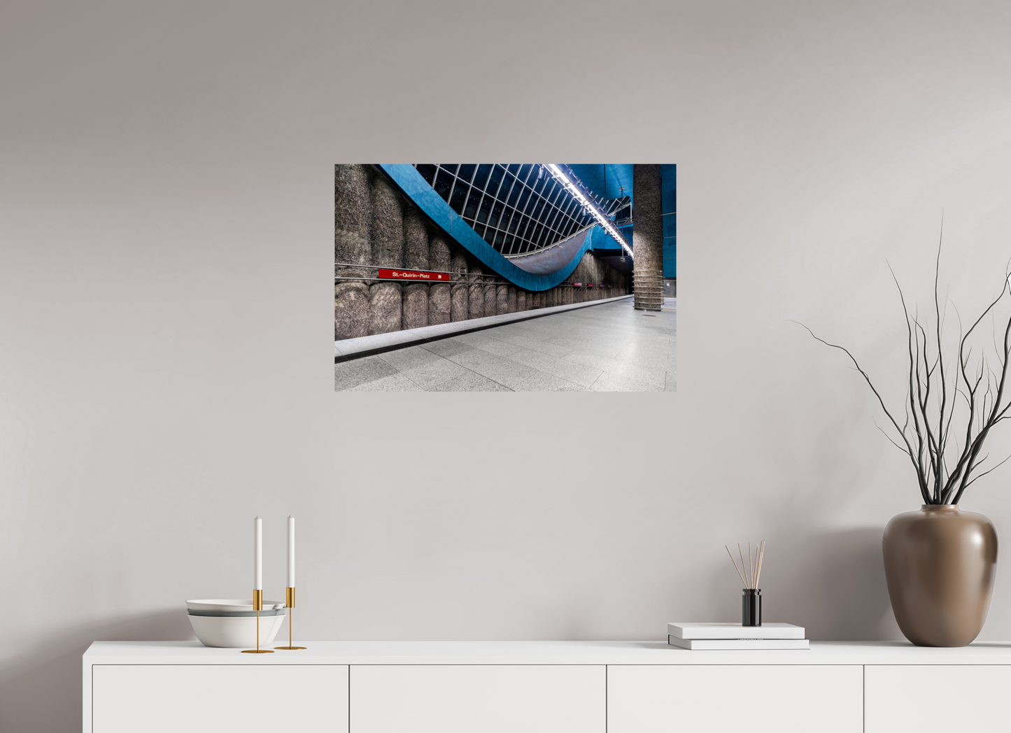 75 x 50 cm, Fine Art Print Metallic Edition St-Quirin-Platz #1 München