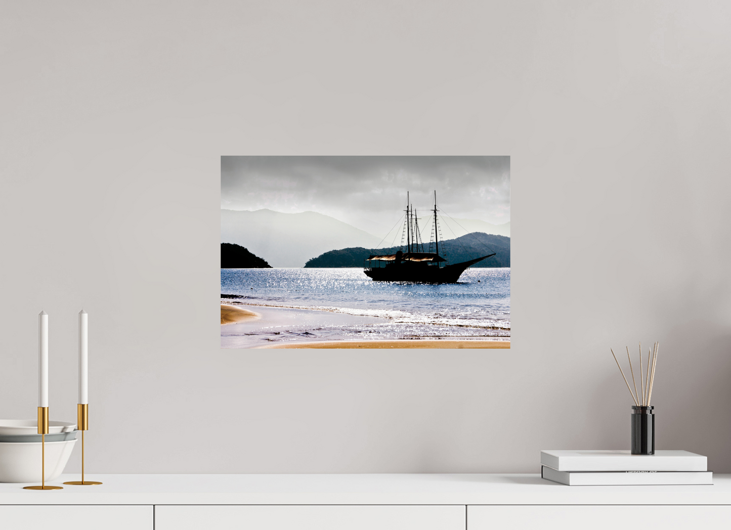 45 x 30 cm, Fine Art Print auf Alu-Dibond ohne Aufhang Ilha dos Porcos - Ubatuba - SP