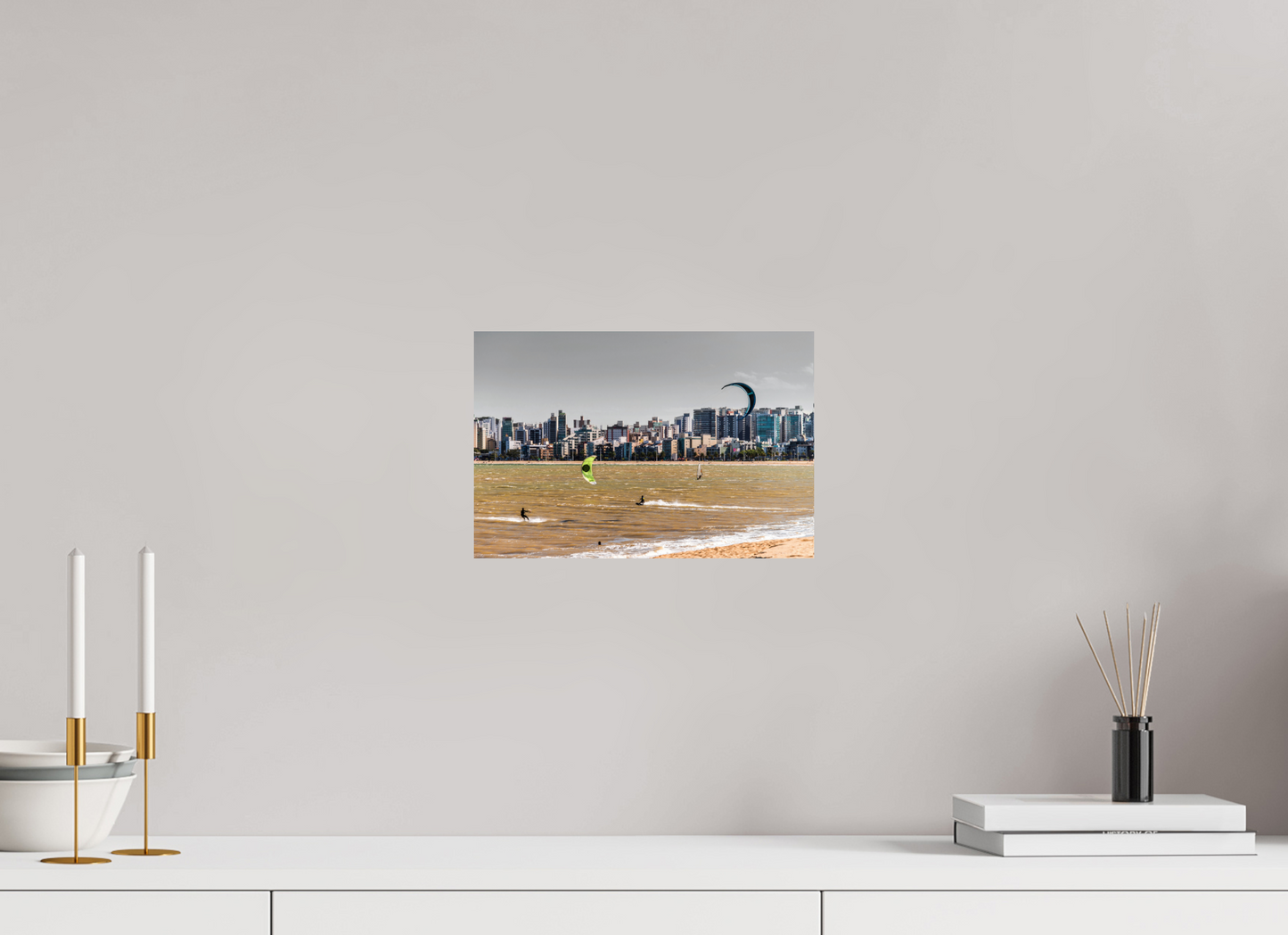 30 x 20 cm, Fine Art Print auf Alu-Dibond ohne Aufhang Praia de Camburi - Vitória - ES