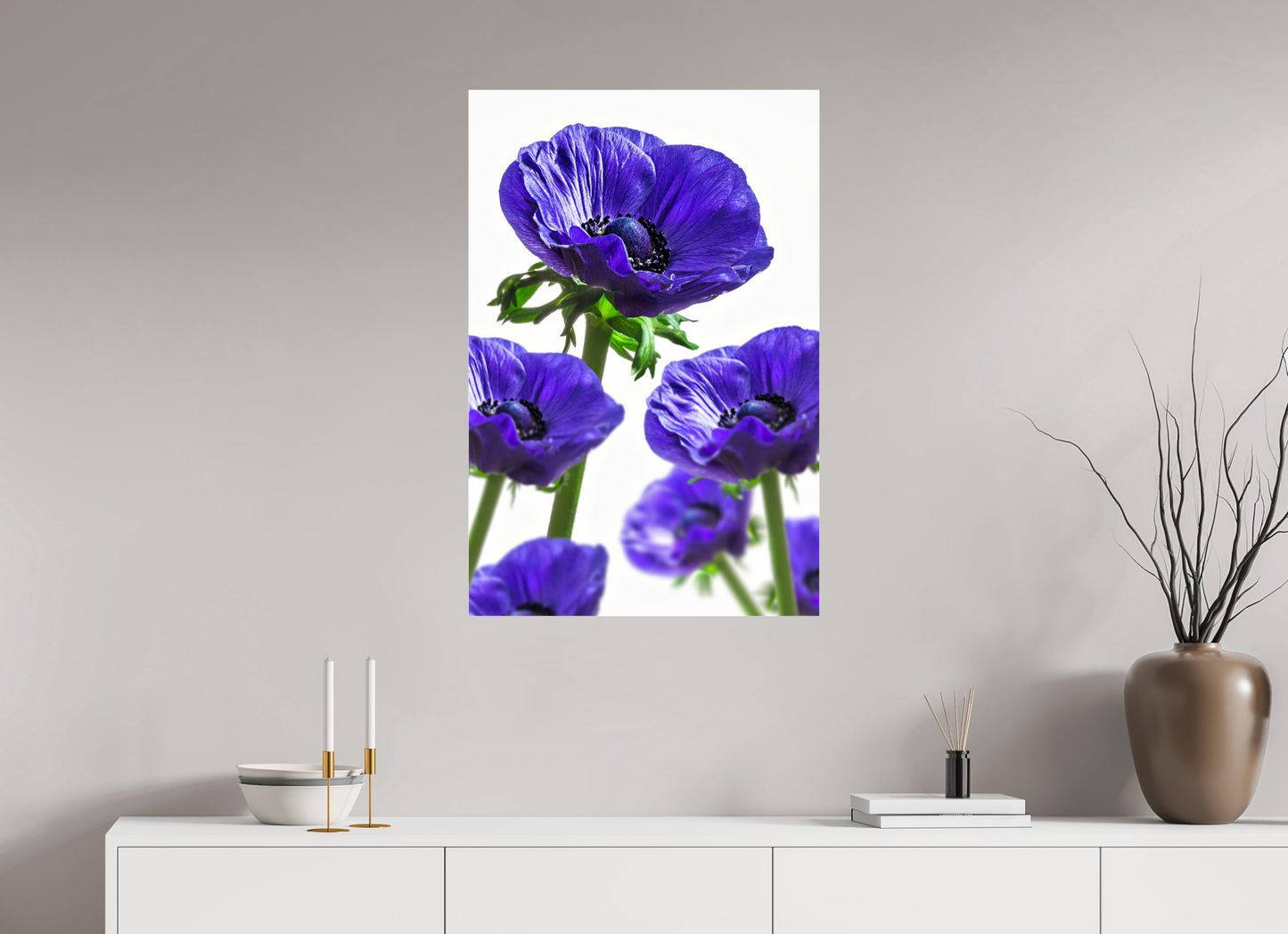 60 x 90 cm, Glänzender Foto-Abzug Acrylglas Kronenanemone_06
