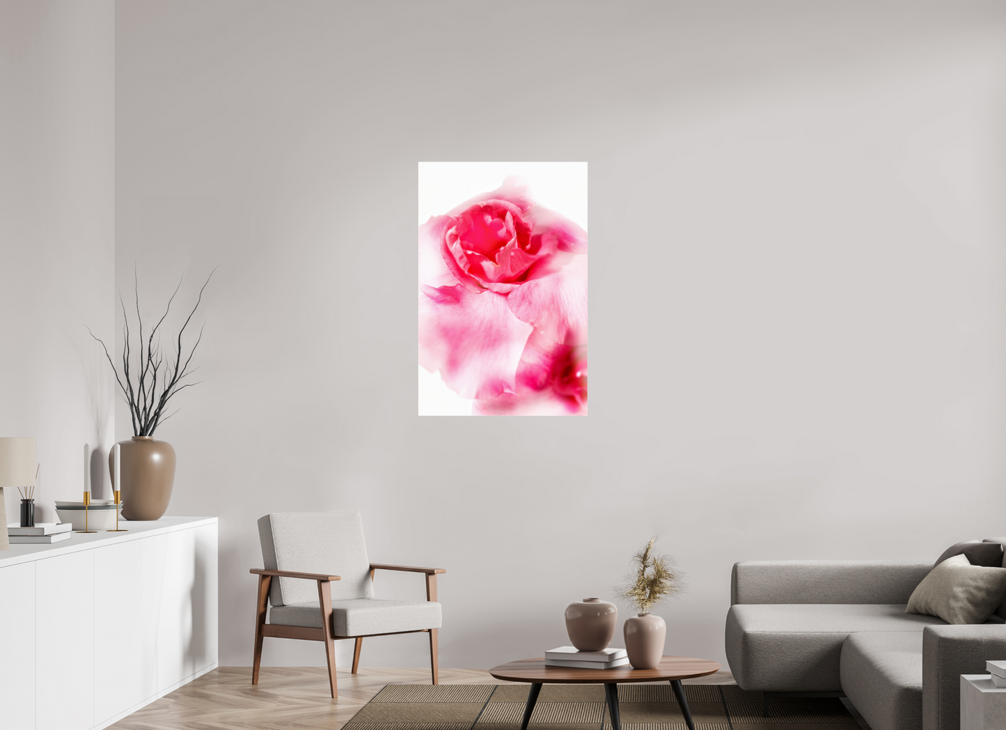 70 x 105 cm, Glänzender Foto-Abzug Acrylglas Rose_01