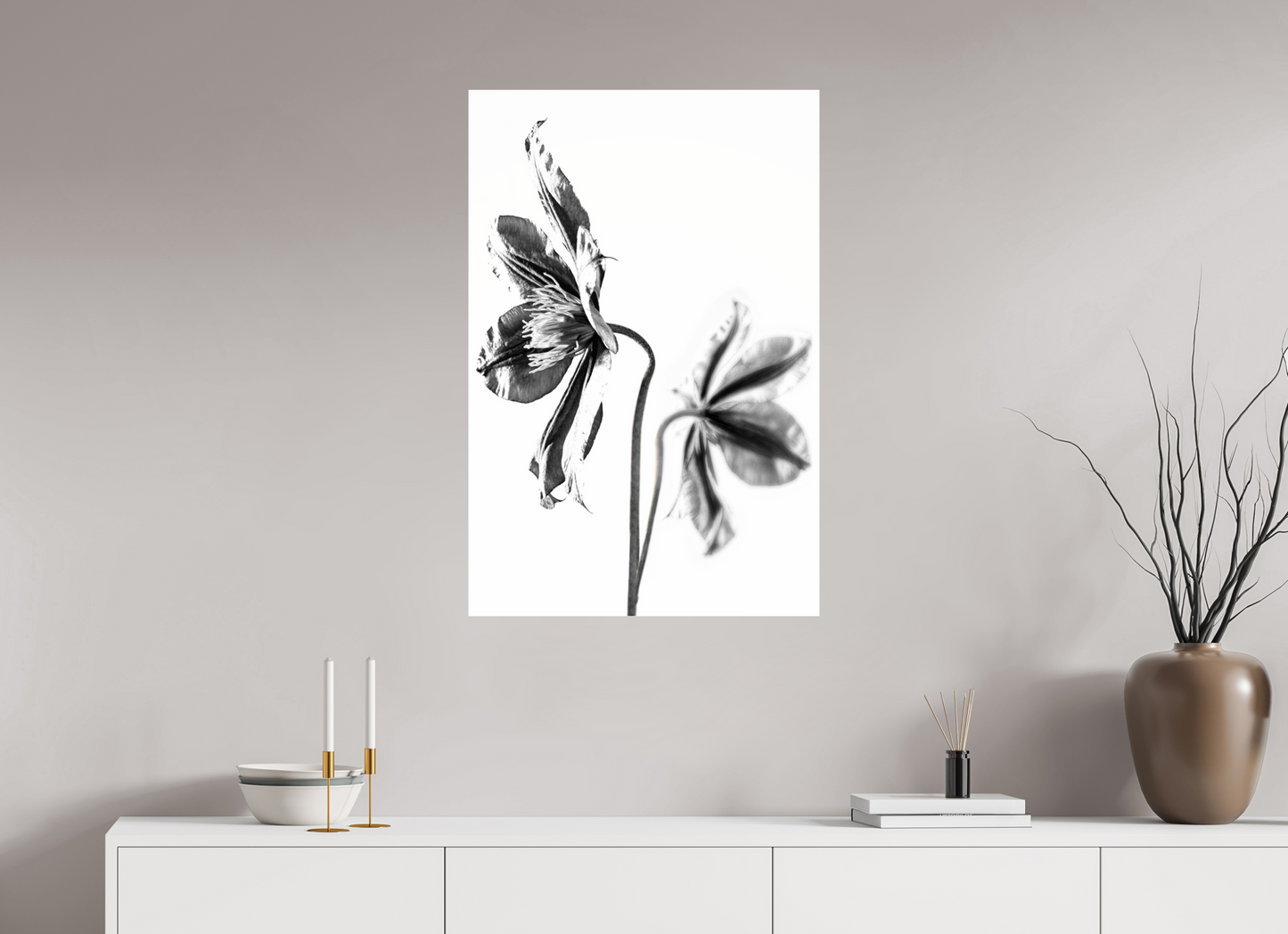 60 x 90 cm, Glänzender Foto-Abzug Acrylglas Clematis-02