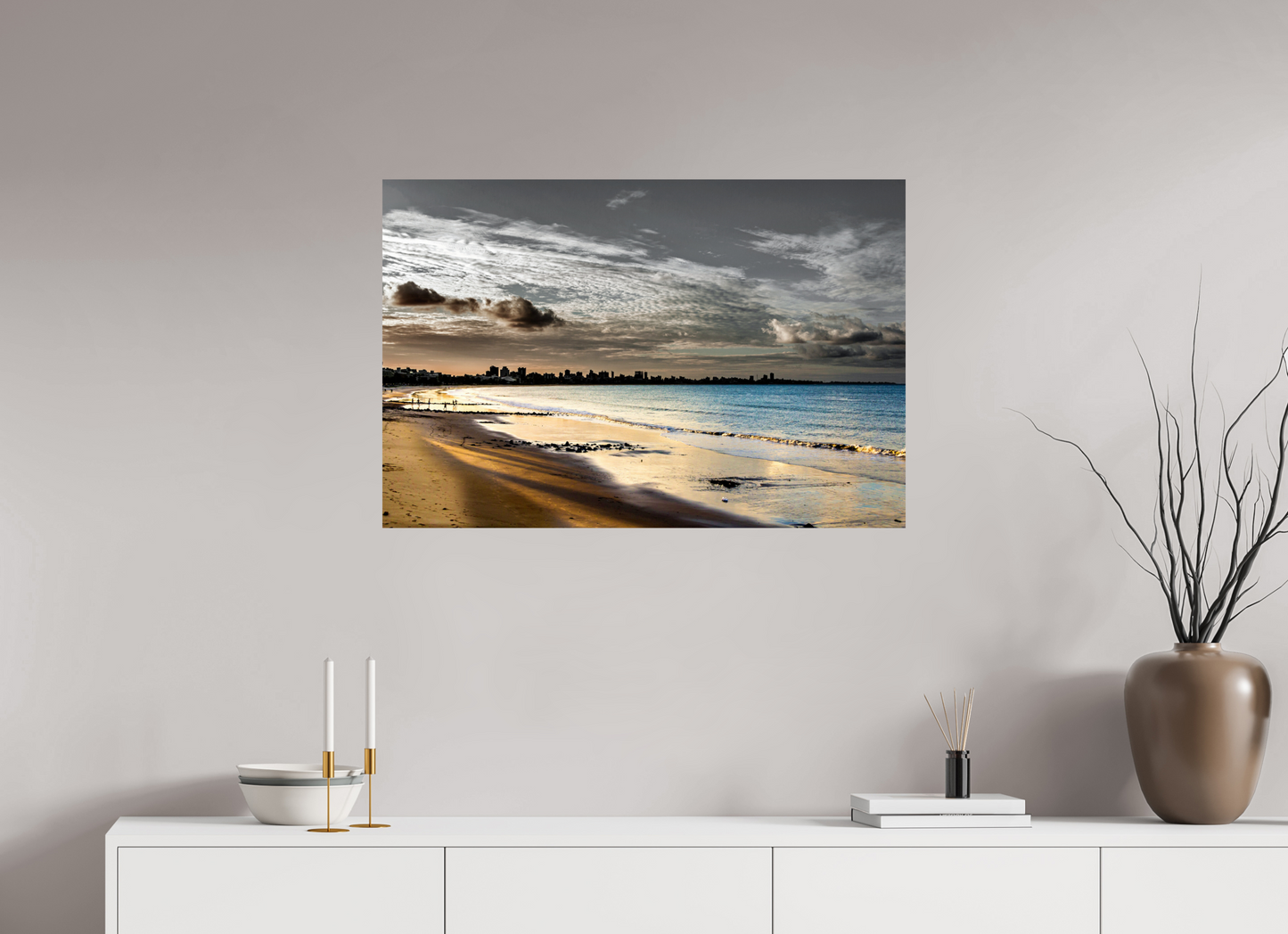 90 x 60 cm, Fine Art Print auf Alu-Dibond ohne Aufhang Praia do Manaíra - João Pessoa - PB