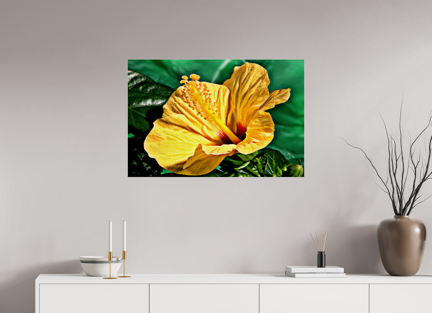90 x 60 cm, Glänzender Foto-Abzug Acrylglas Hibiscus-02
